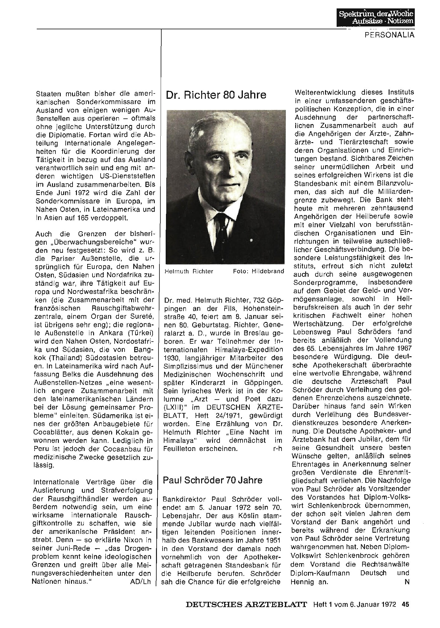 Vorschauseite 1: Dr. Richter 80 Jahre