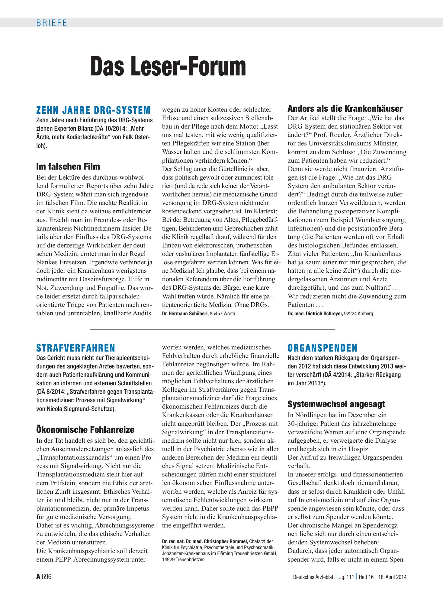 Vorschauseite 1: Organspenden: Systemwechsel angesagt – Deutsches Ärzteblatt
