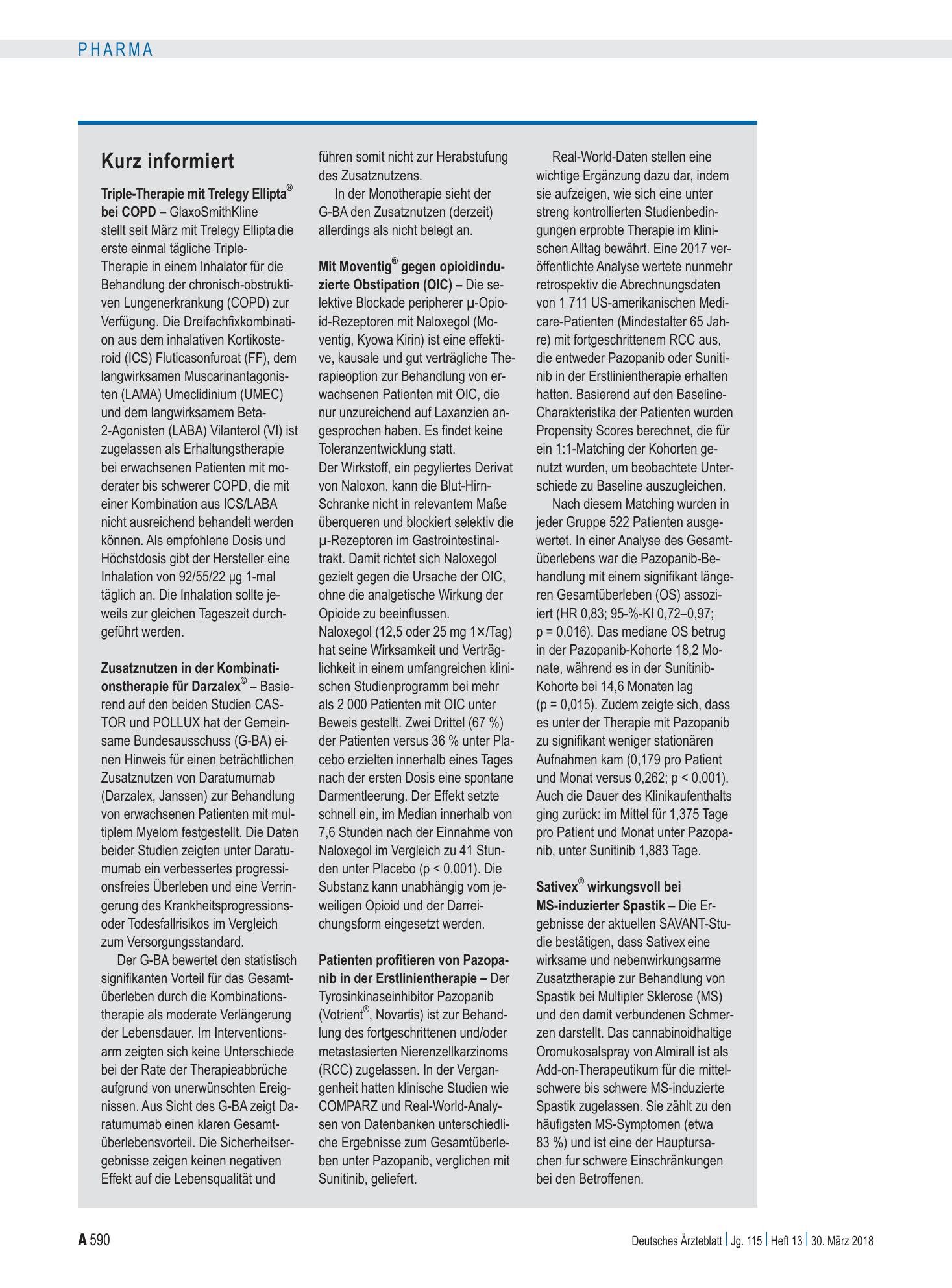 Vorschauseite 1: Kurz informiert – Deutsches Ärzteblatt
