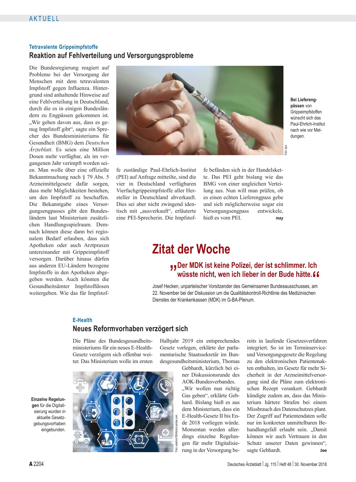 Vorschauseite 1: Zitat der Woche – Deutsches Ärzteblatt