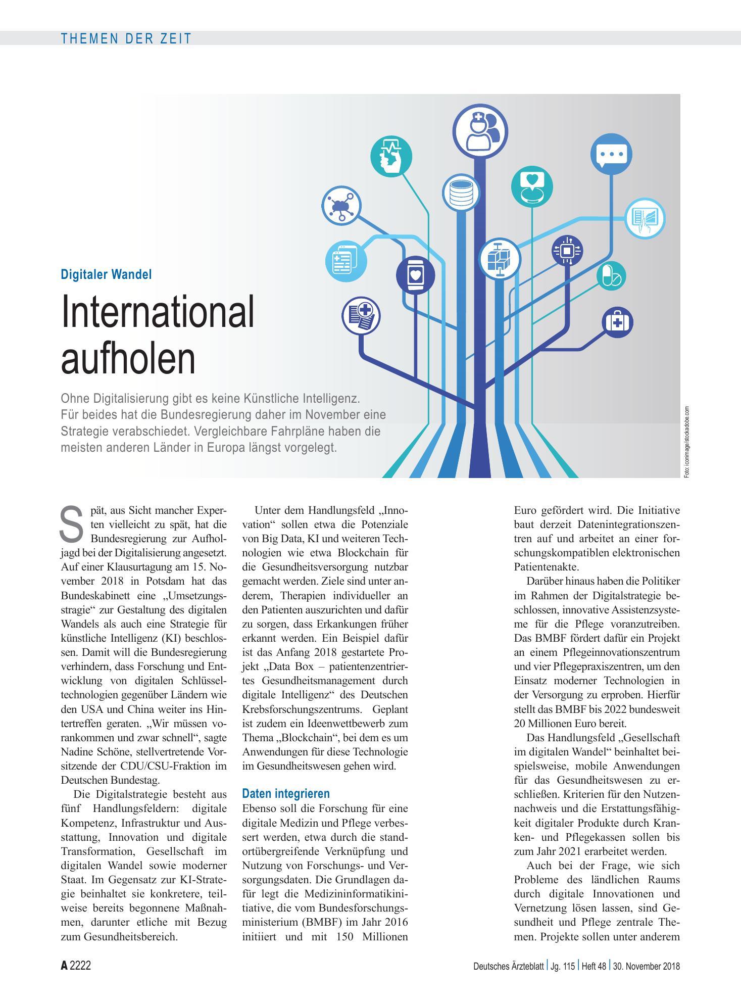 Vorschauseite 1: Digitaler Wandel: International aufholen – Deutsches Ärzteblatt
