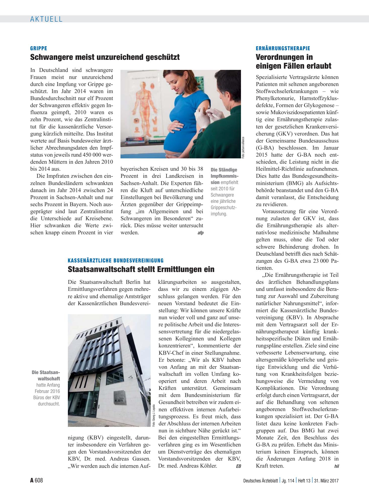 Vorschauseite 1: Grippe: Schwangere meist unzureichend geschützt – Deutsches Ärzteblatt