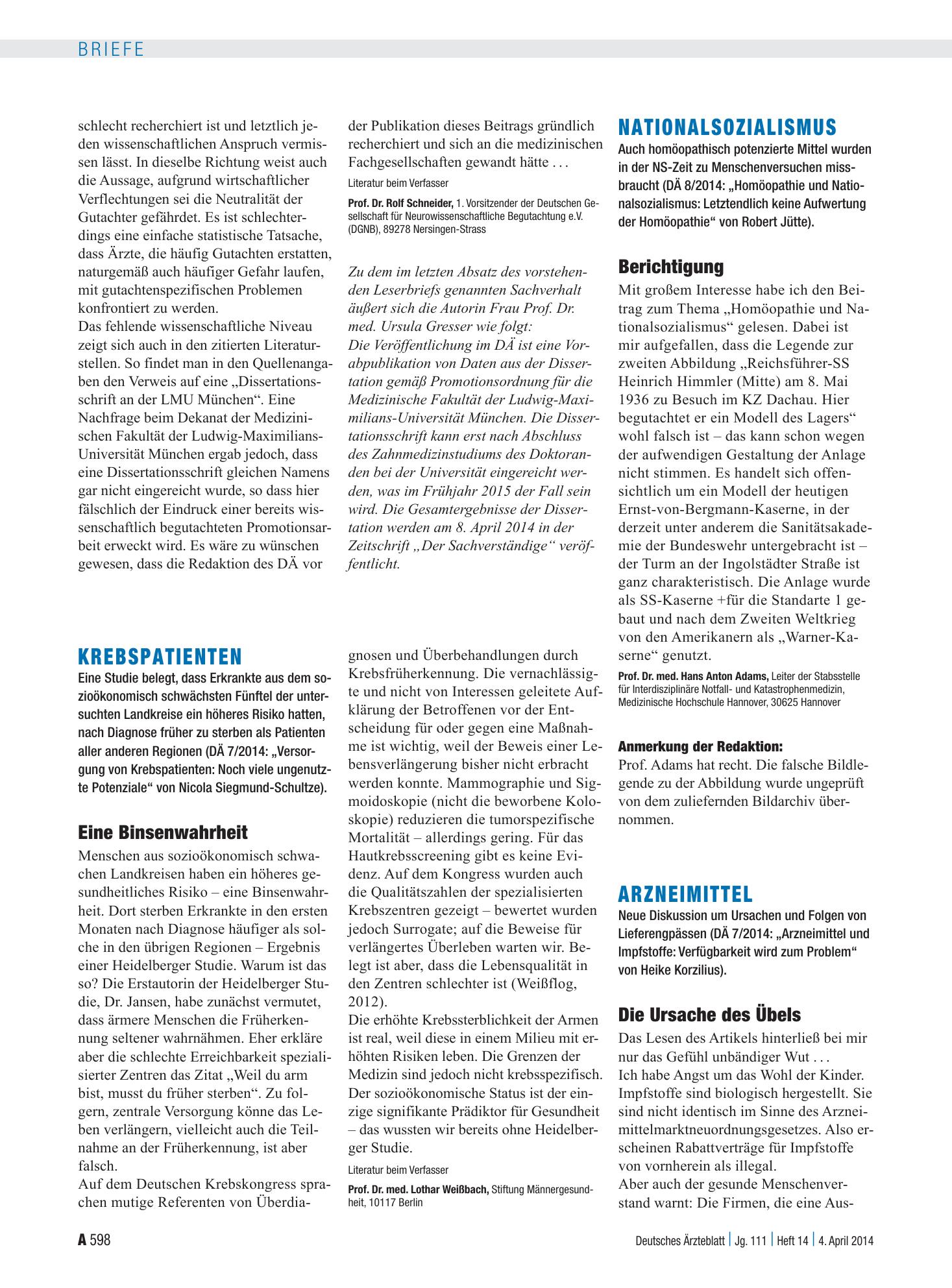 Vorschauseite 1: Arzneimittel: Die Ursache des Übels – Deutsches Ärzteblatt
