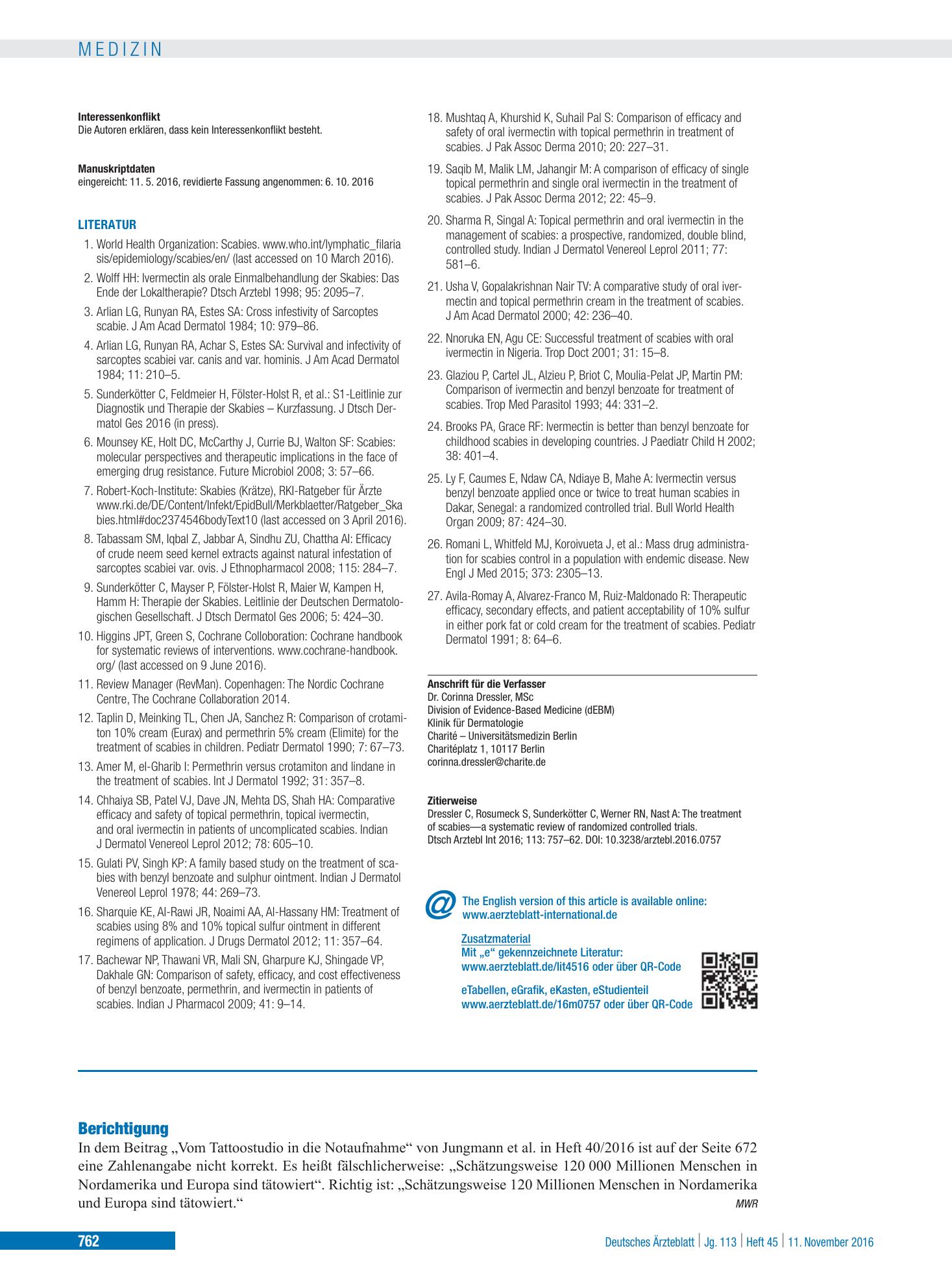 Vorschauseite 1: Berichtigung – Deutsches Ärzteblatt