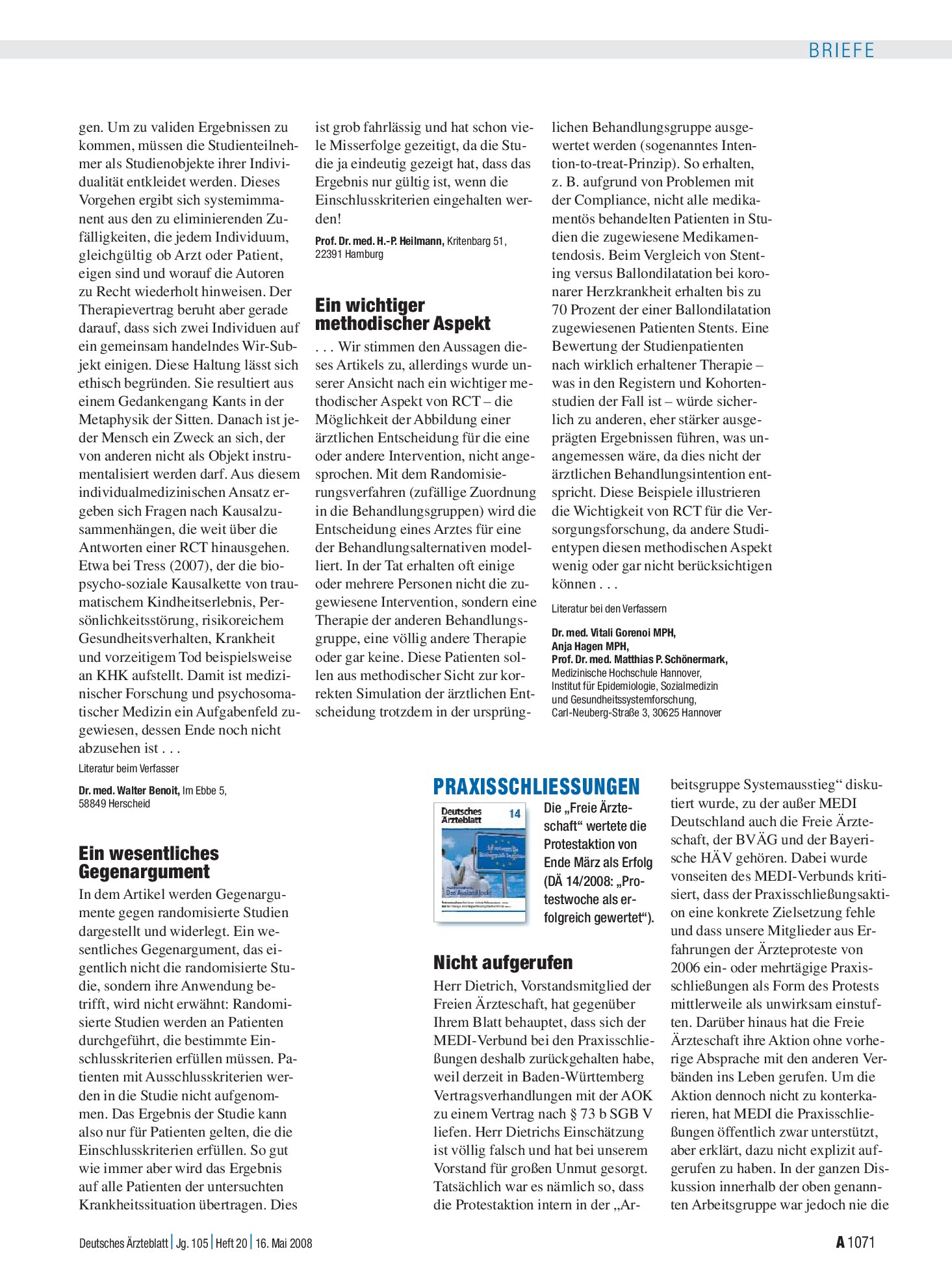Vorschauseite 1: Praxisschliessungen: Nicht aufgerufen – Deutsches Ärzteblatt