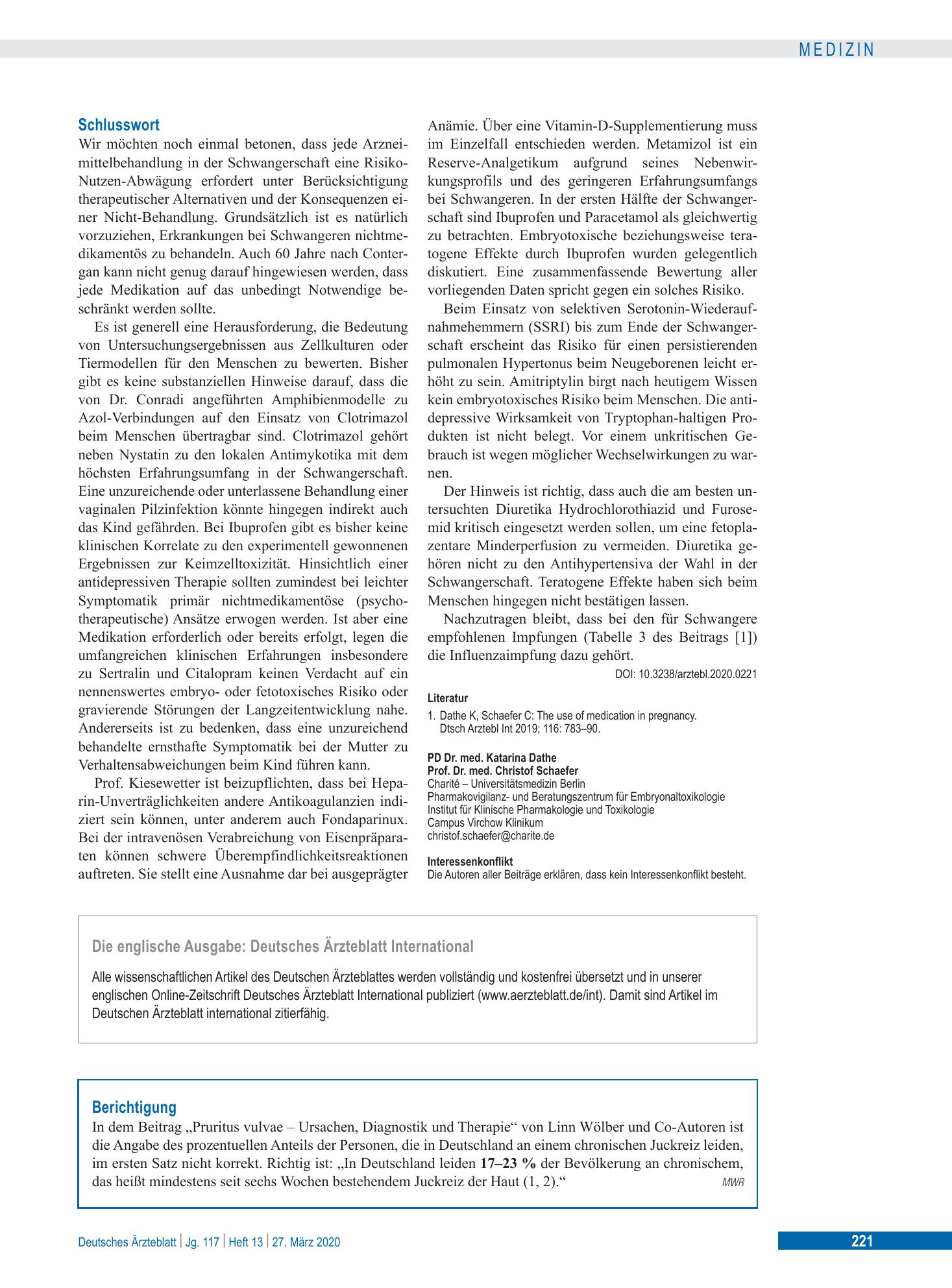 Vorschauseite 1: Berichtigung – Deutsches Ärzteblatt