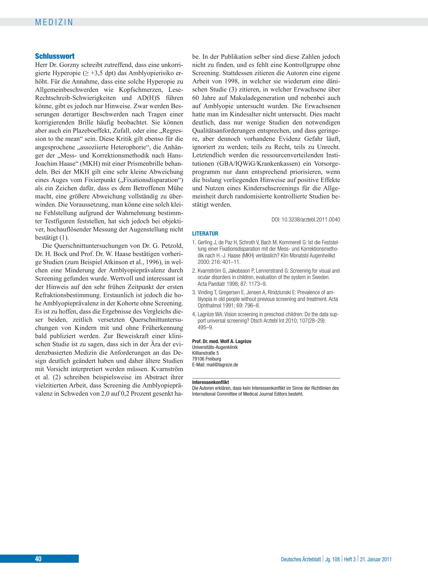 Vorschauseite 1: Schlusswort – Deutsches Ärzteblatt