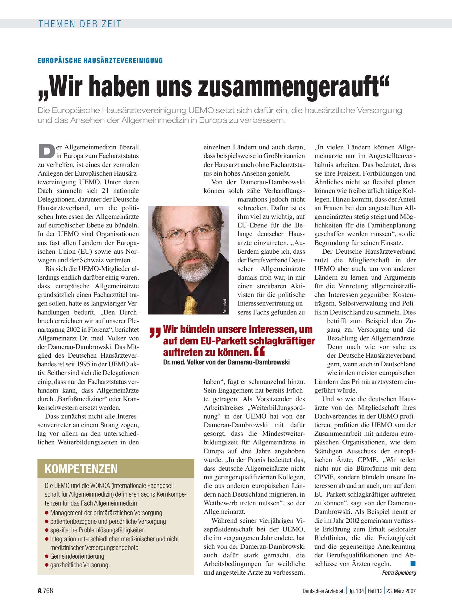 Vorschauseite 1: Europäische Hausärztevereinigung: „Wir haben uns zusammengerauft“ – Deutsches Ärzteblatt