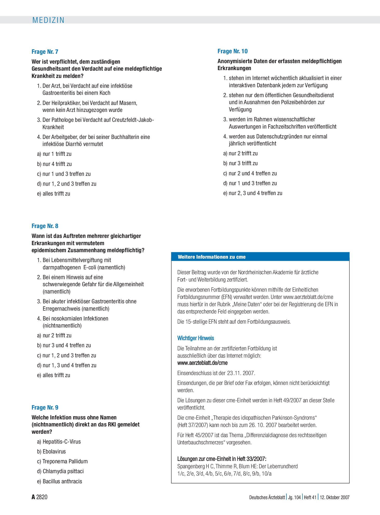 Vorschauseite 1: Weitere Informationen zu cme – Deutsches Ärzteblatt
