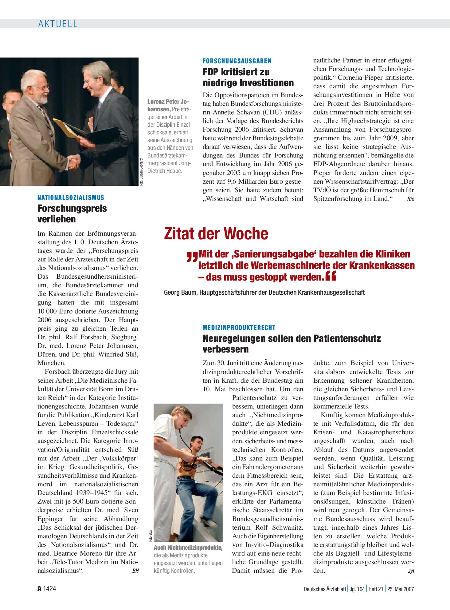 Vorschauseite 1: Zitat der Woche – Deutsches Ärzteblatt