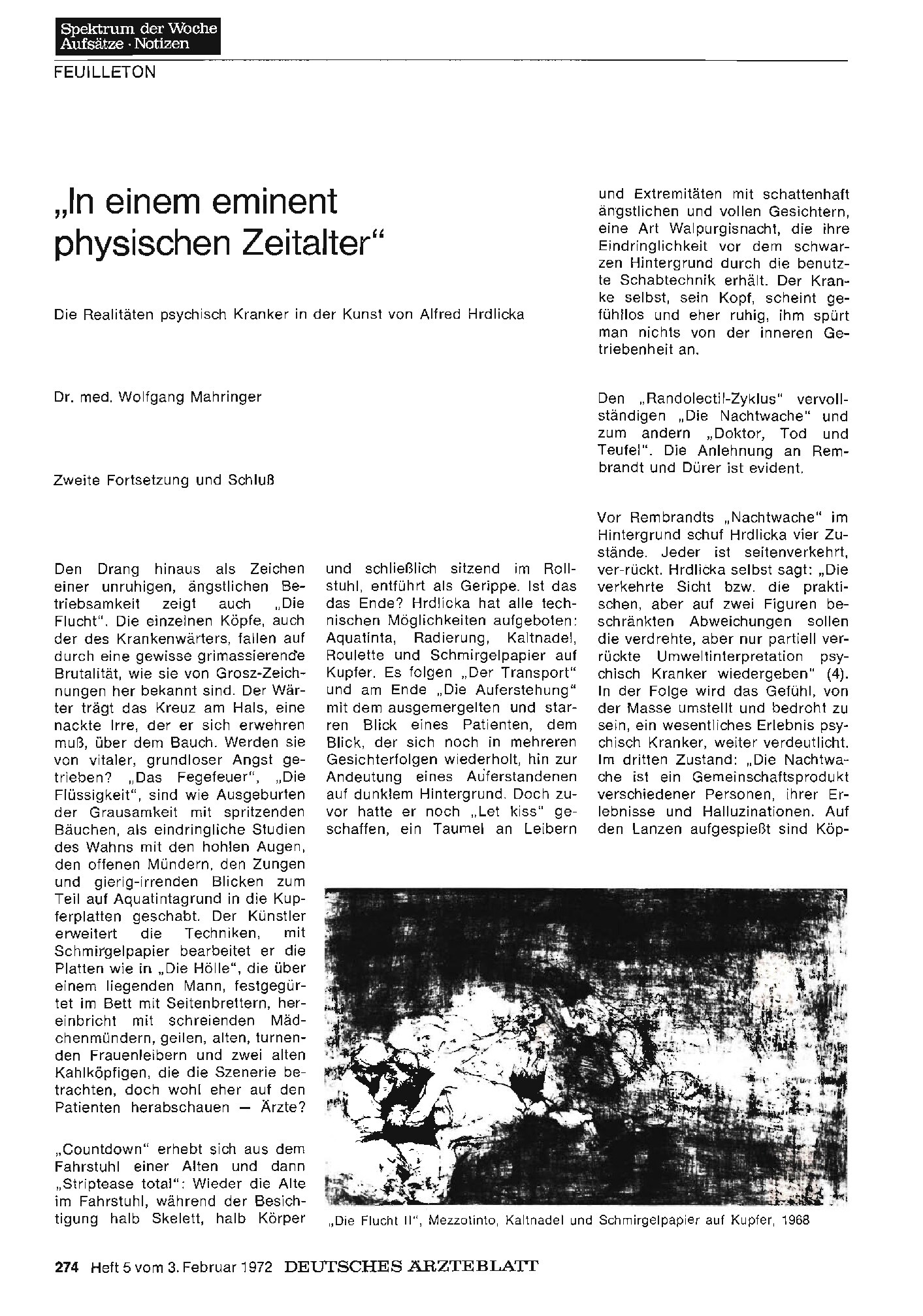 Vorschauseite 1: „In einem eminent physischen Zeitalter" : Die Realitäten psychisch Kranker in der Kunst von Alfred Hrdlicka (Zweite Fortsetzung und Schluß)