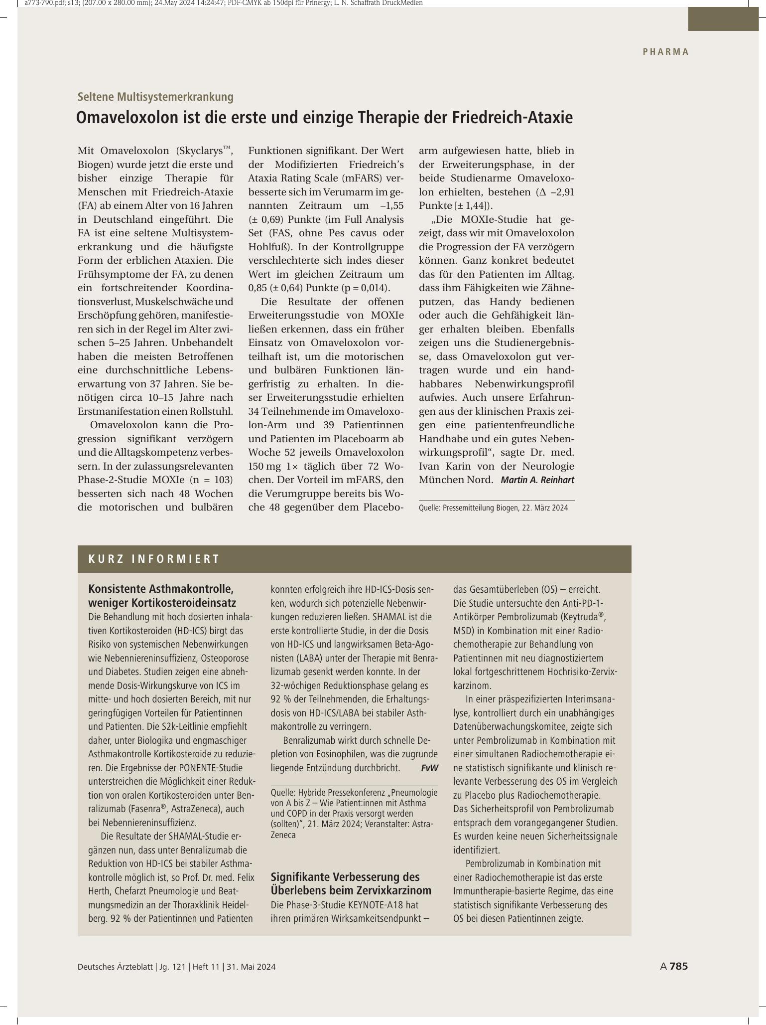 Vorschauseite 1: Kurz informiert – Deutsches Ärzteblatt