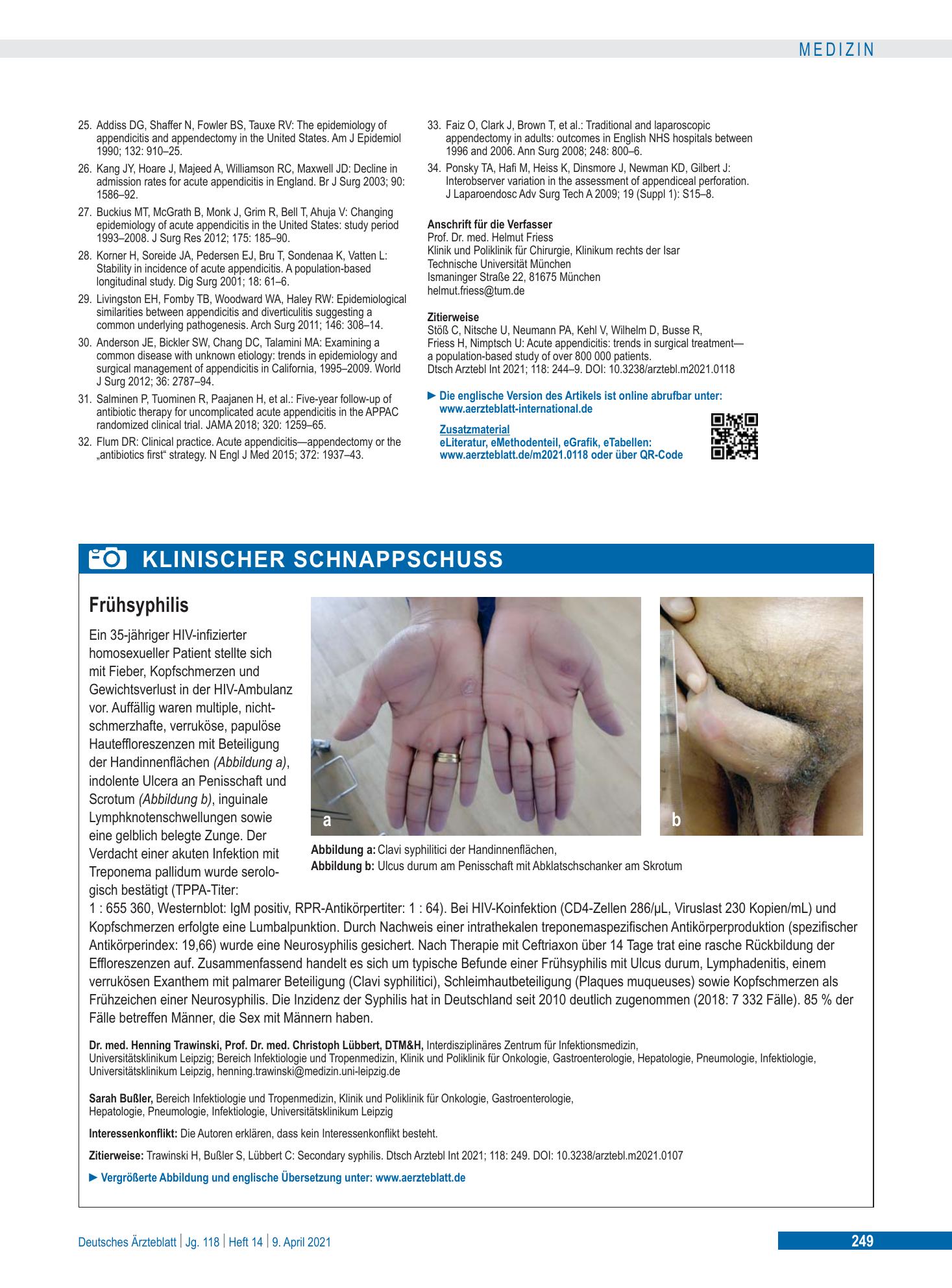 Vorschauseite 1: Frühsyphilis – Deutsches Ärzteblatt