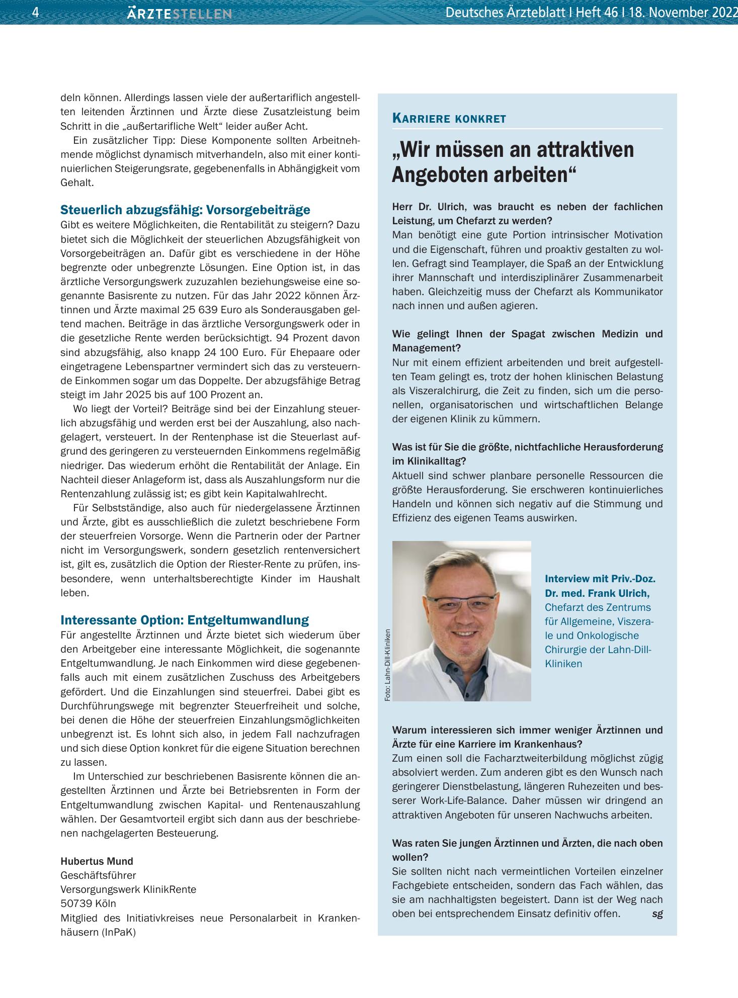 Vorschauseite 1: „Wir müssen an attraktiven Angeboten arbeiten“ – Deutsches Ärzteblatt