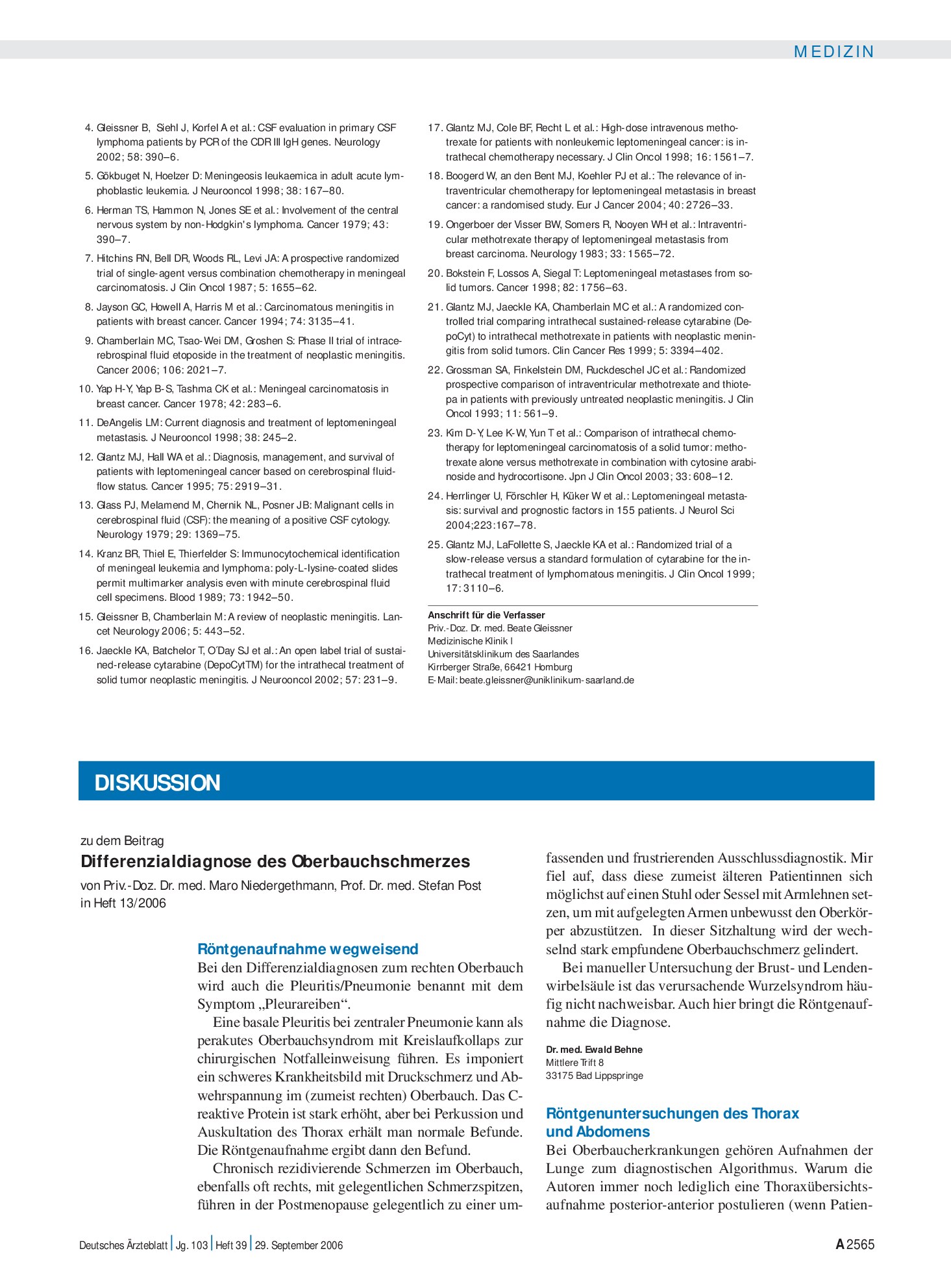 Vorschauseite 1: Differenzialdiagnose des Oberbauchschmerzes: Röntgenaufnahme wegweisend – Deutsches Ärzteblatt