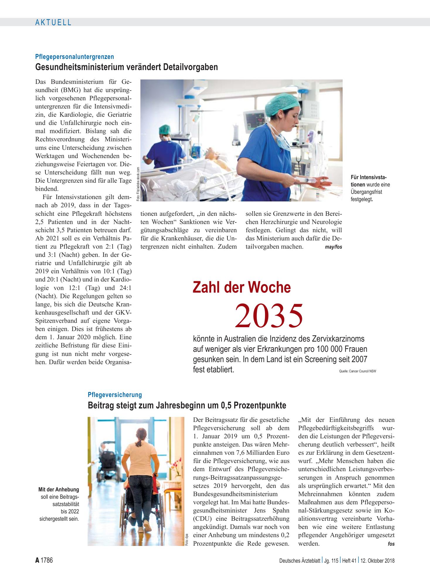 Vorschauseite 1: Zahl der Woche 2035 – Deutsches Ärzteblatt