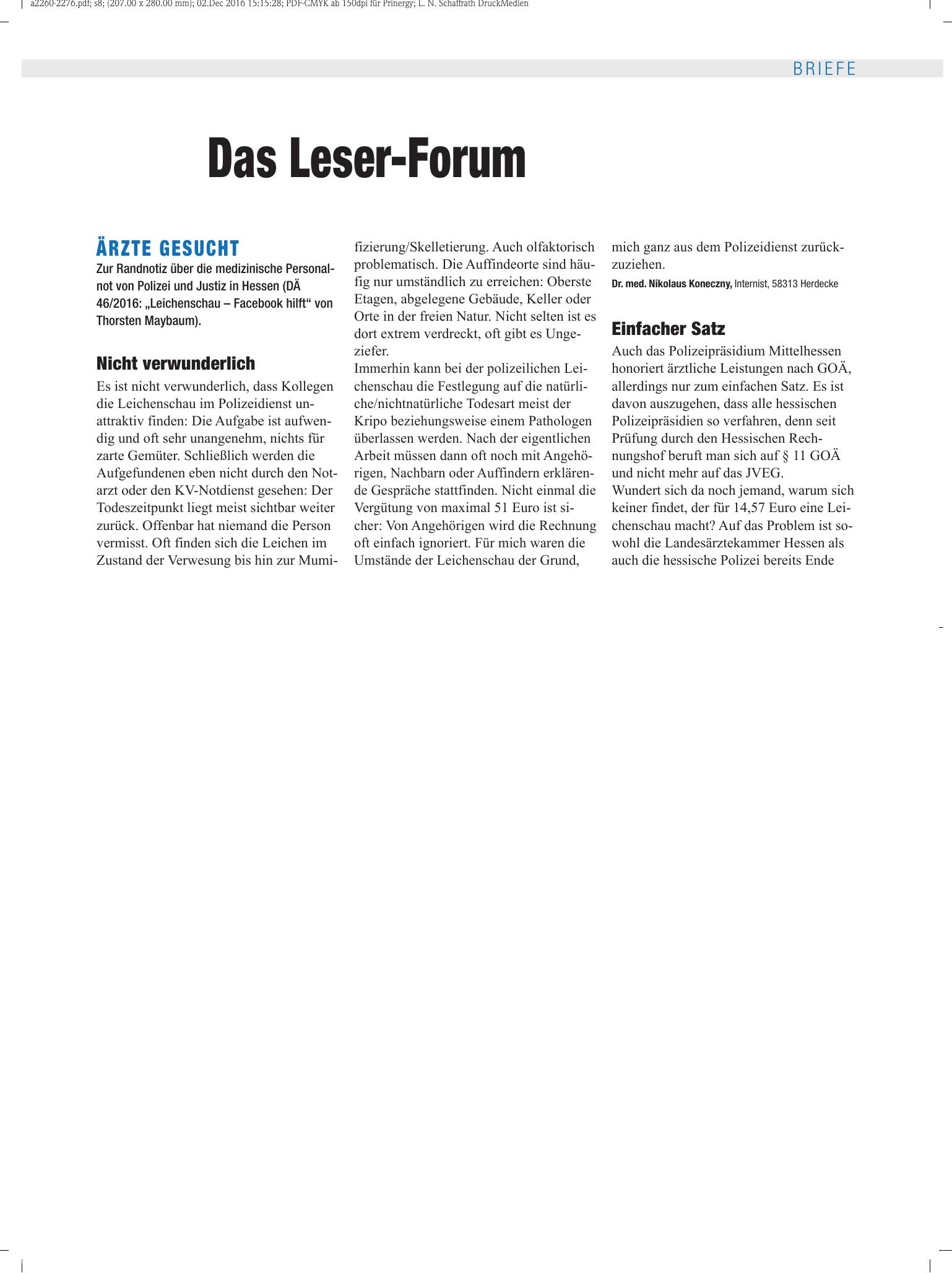 Vorschauseite 1: Ärzte gesucht: Einfacher Satz – Deutsches Ärzteblatt