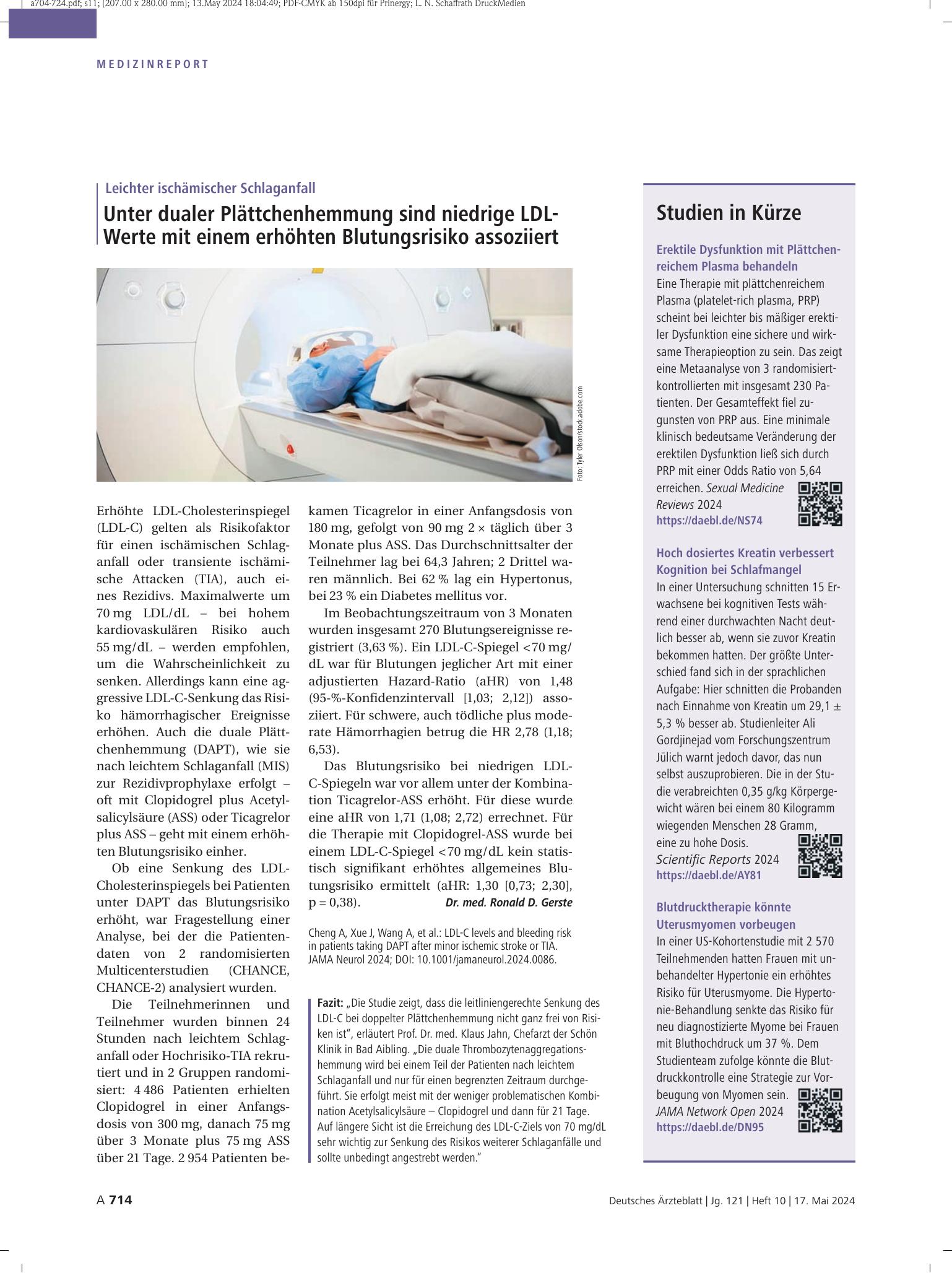 Vorschauseite 1: Studien in Kürze – Deutsches Ärzteblatt