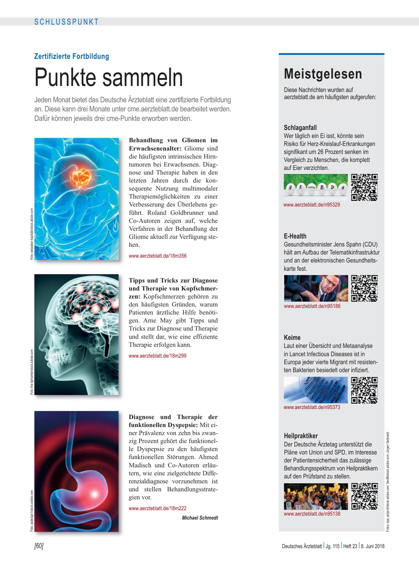 Vorschauseite 1: Meistgelesen – Deutsches Ärzteblatt