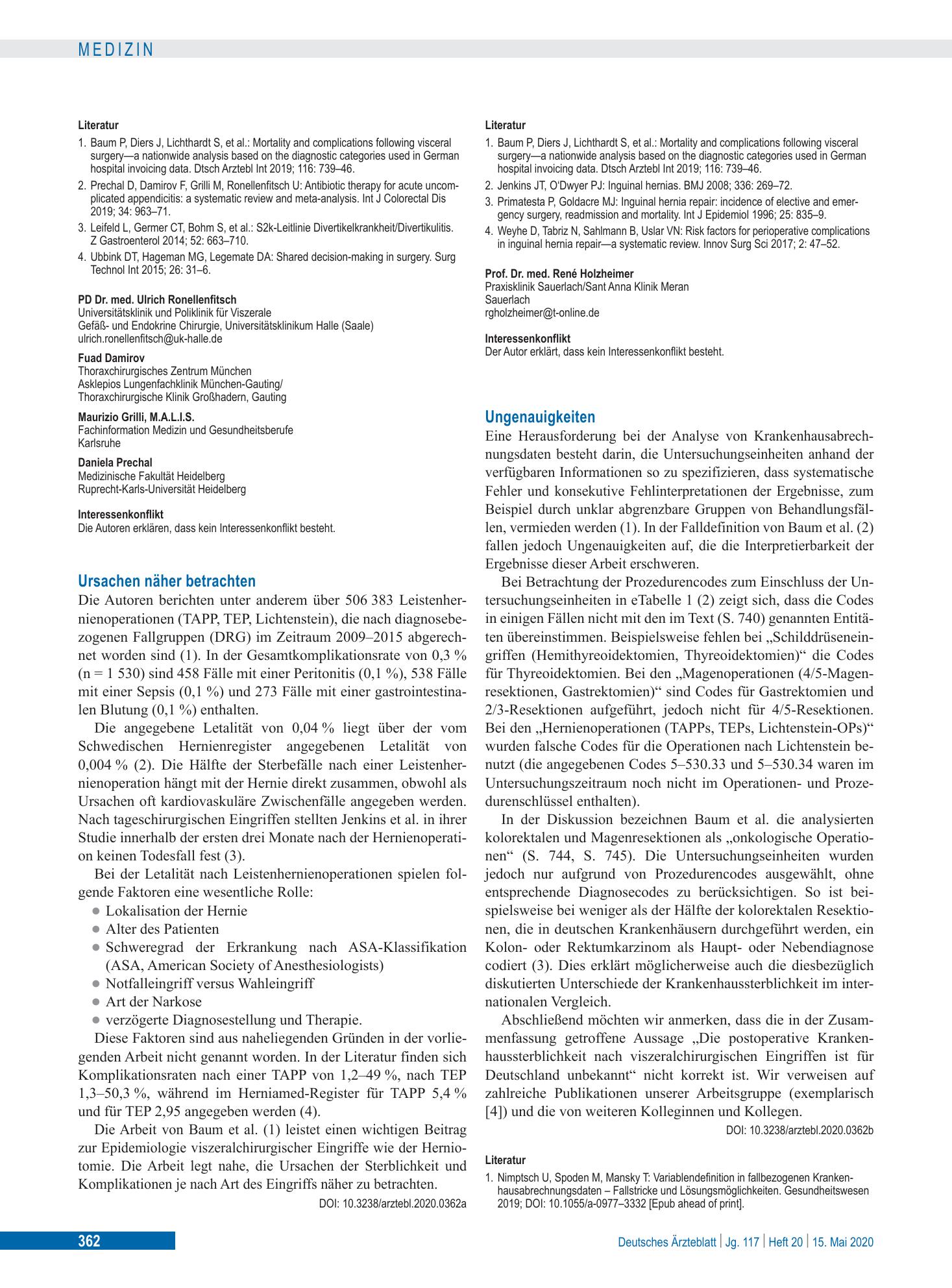 Vorschauseite 1: Ungenauigkeiten – Deutsches Ärzteblatt