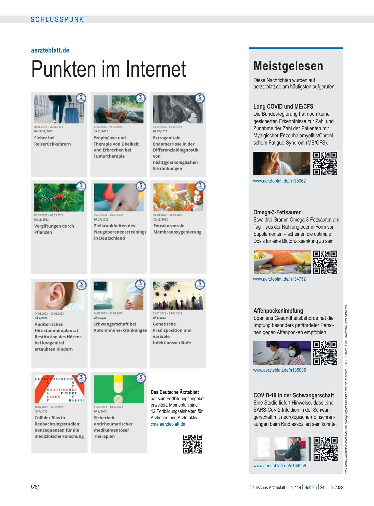 Vorschauseite 1: Meistgelesen – Deutsches Ärzteblatt