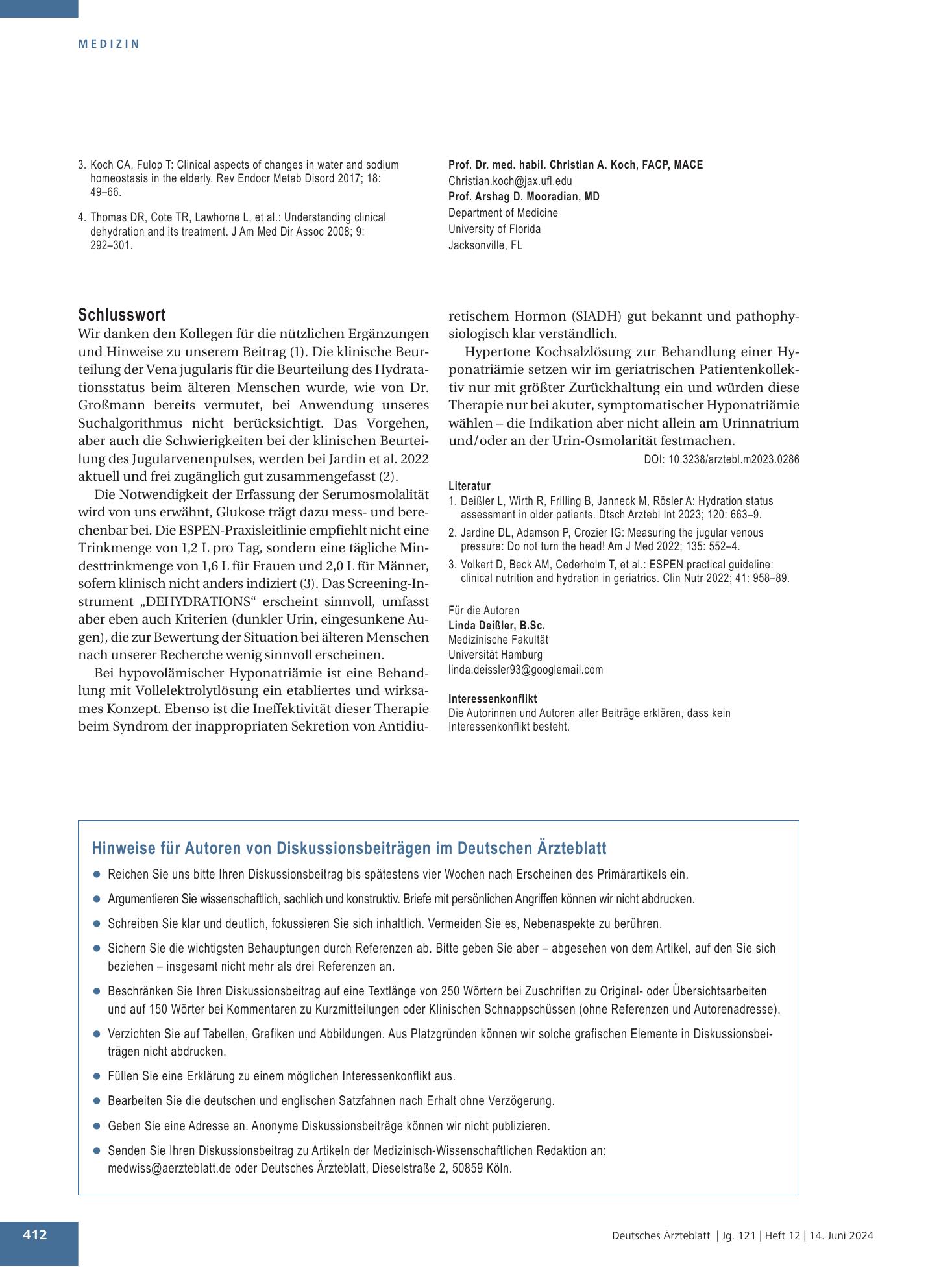 Vorschauseite 1: Schlusswort – Deutsches Ärzteblatt