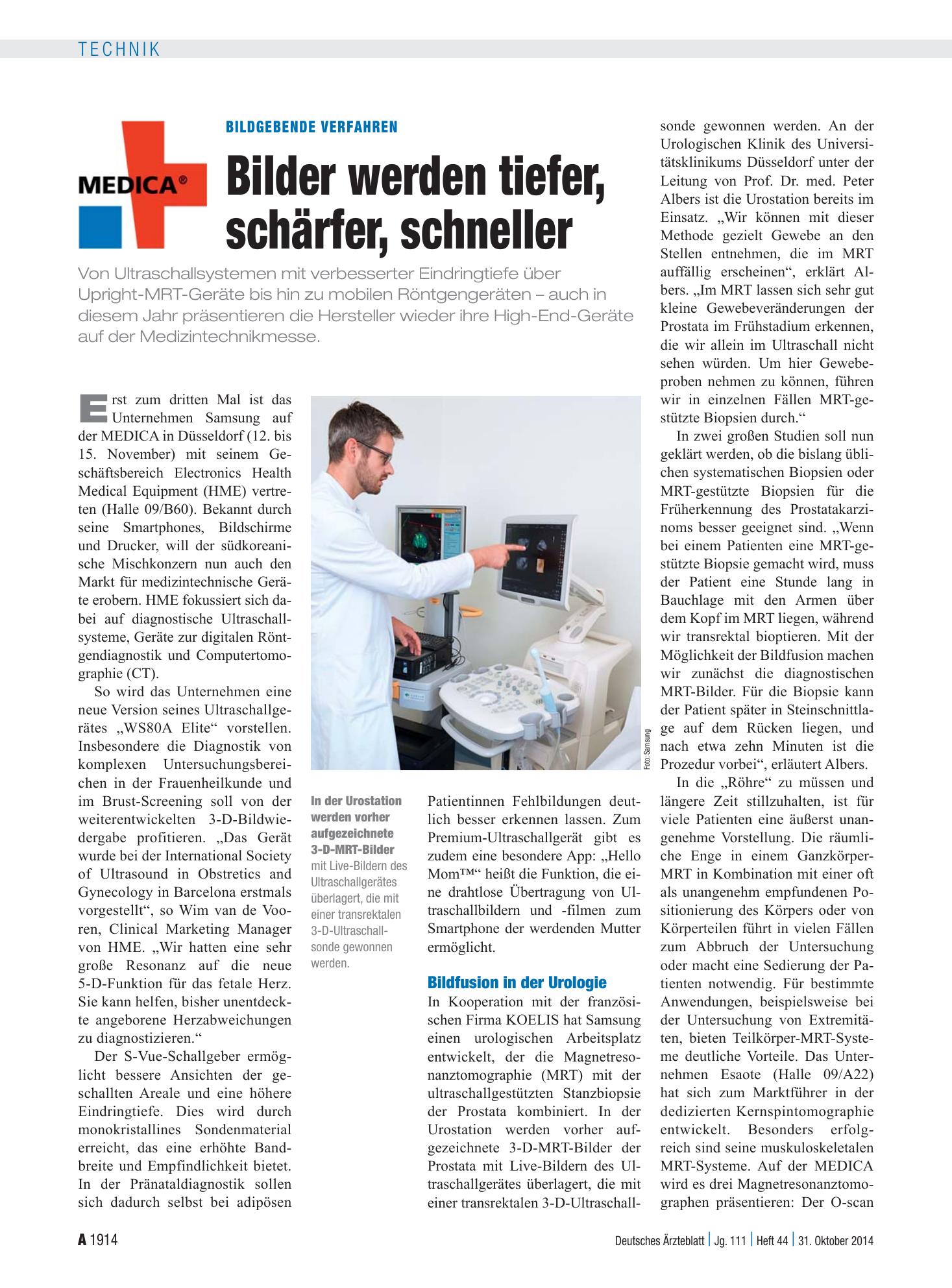 Vorschauseite 1: Bildgebende Verfahren: Bilder werden tiefer, schärfer, schneller – Deutsches Ärzteblatt