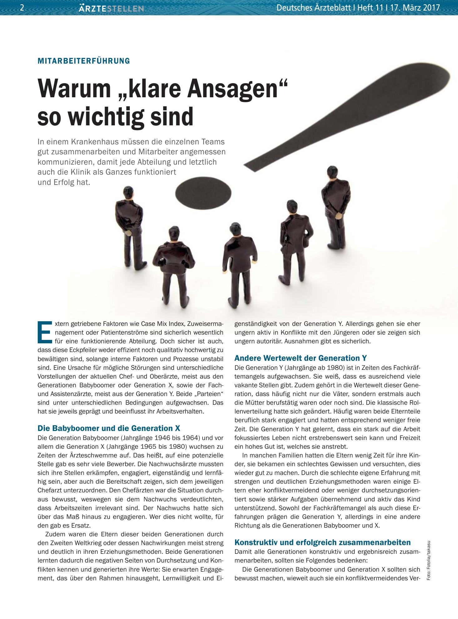 Vorschauseite 1: Mitarbeiterführung: Warum „klare Ansagen“ so wichtig sind – Deutsches Ärzteblatt