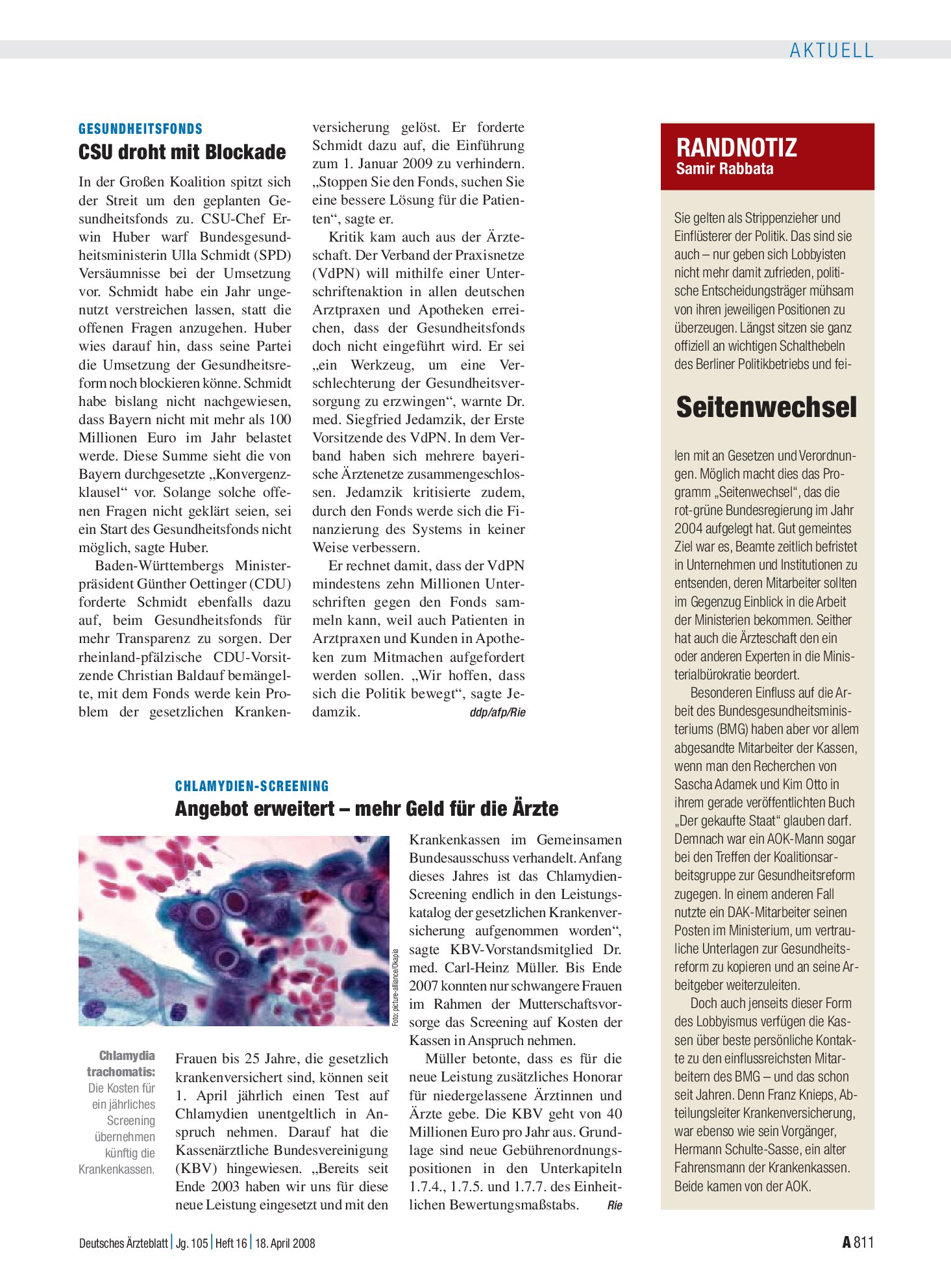 Vorschauseite 1: Randnotiz: Seitenwechsel – Deutsches Ärzteblatt
