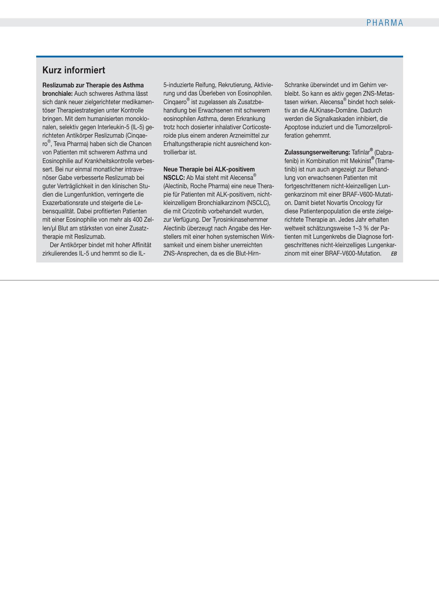 Vorschauseite 1: Kurz informiert – Deutsches Ärzteblatt