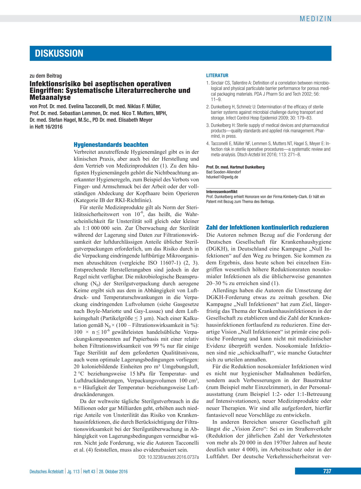 Vorschauseite 1: Hygienestandards beachten – Deutsches Ärzteblatt