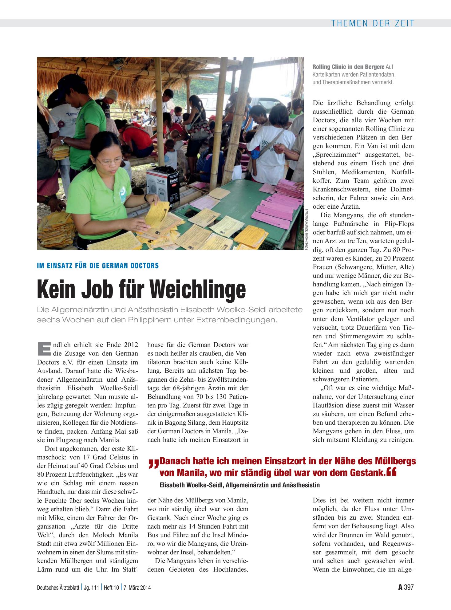 Vorschauseite 1: Im Einsatz für die German Doctors: Kein Job für Weichlinge – Deutsches Ärzteblatt