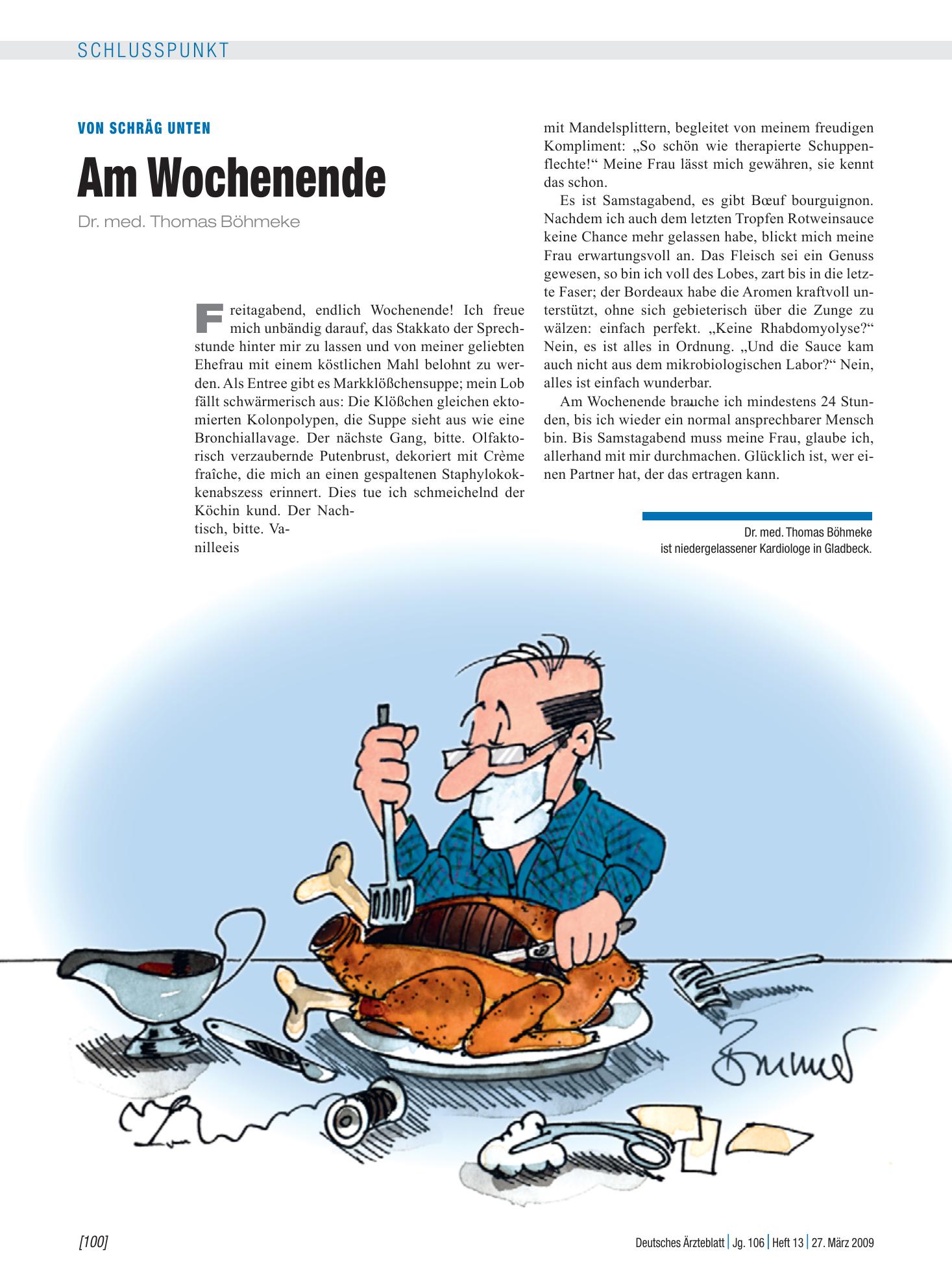 Vorschauseite 1: Von schräg unten: Am Wochenende – Deutsches Ärzteblatt