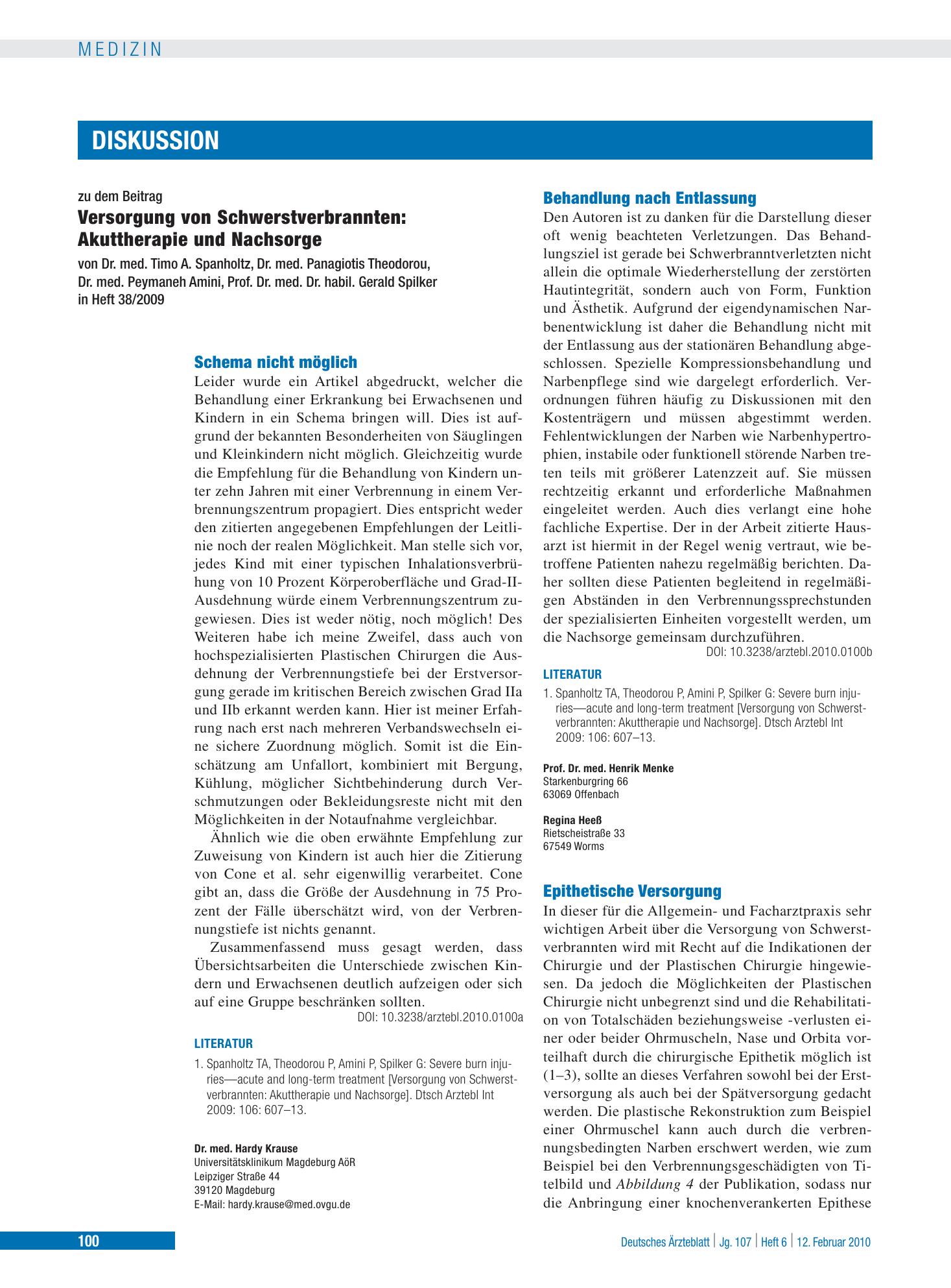 Vorschauseite 1: Epithetische Versorgung – Deutsches Ärzteblatt