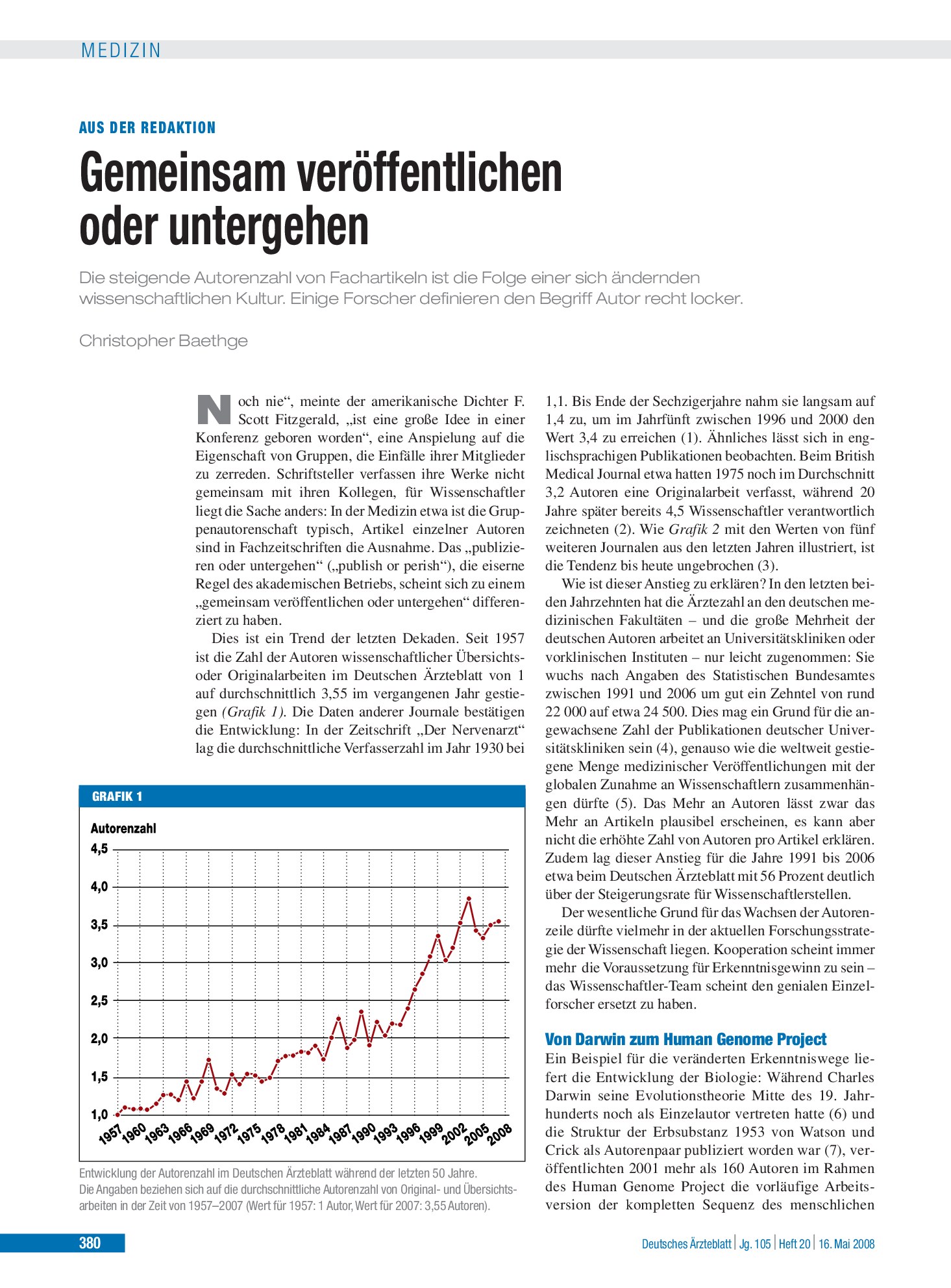 Vorschauseite 1: Gemeinsam veröffentlichen oder untergehen – Deutsches Ärzteblatt