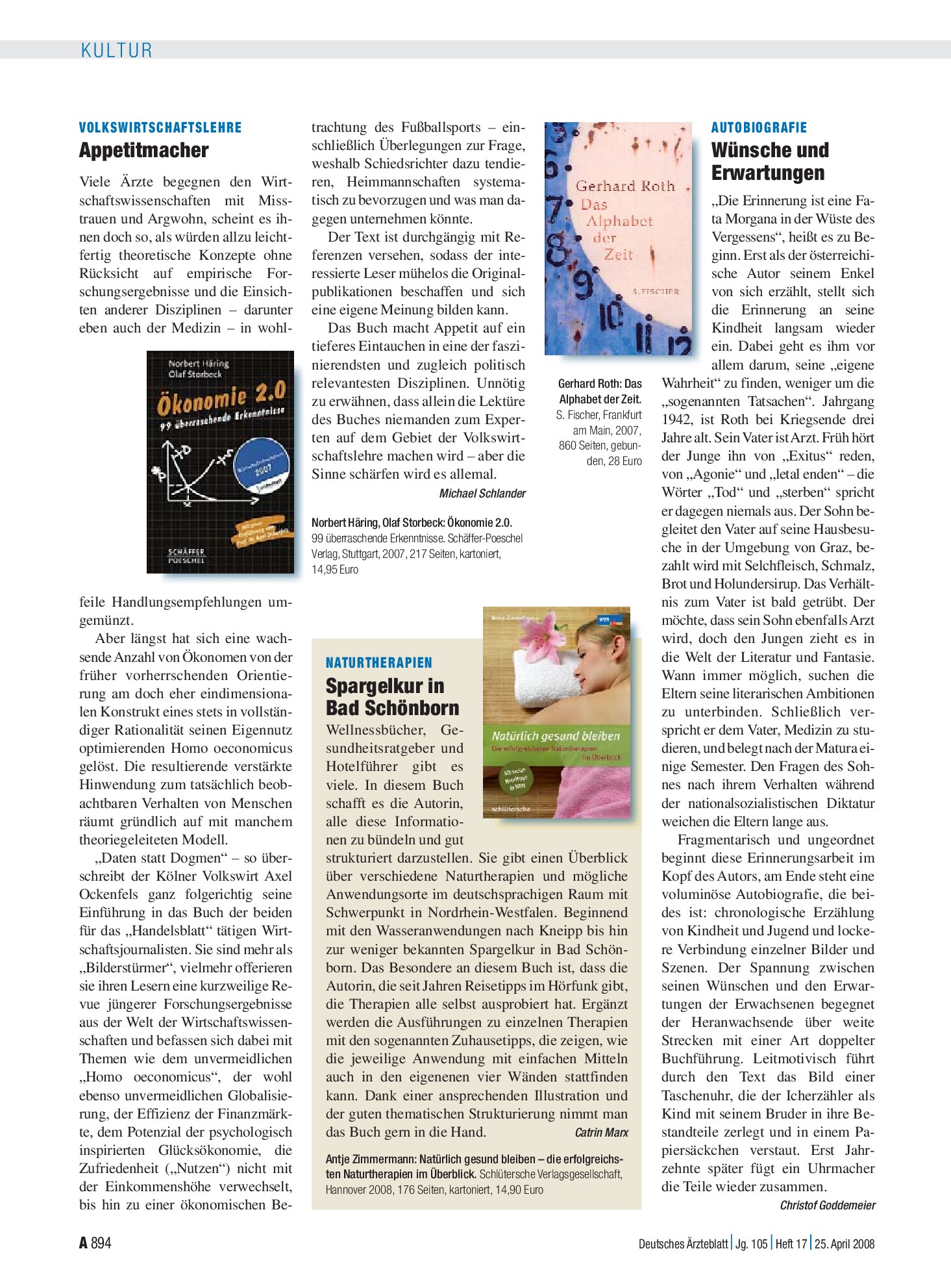 Vorschauseite 1: Volkswirtschaftslehre: Appetitmacher – Deutsches Ärzteblatt
