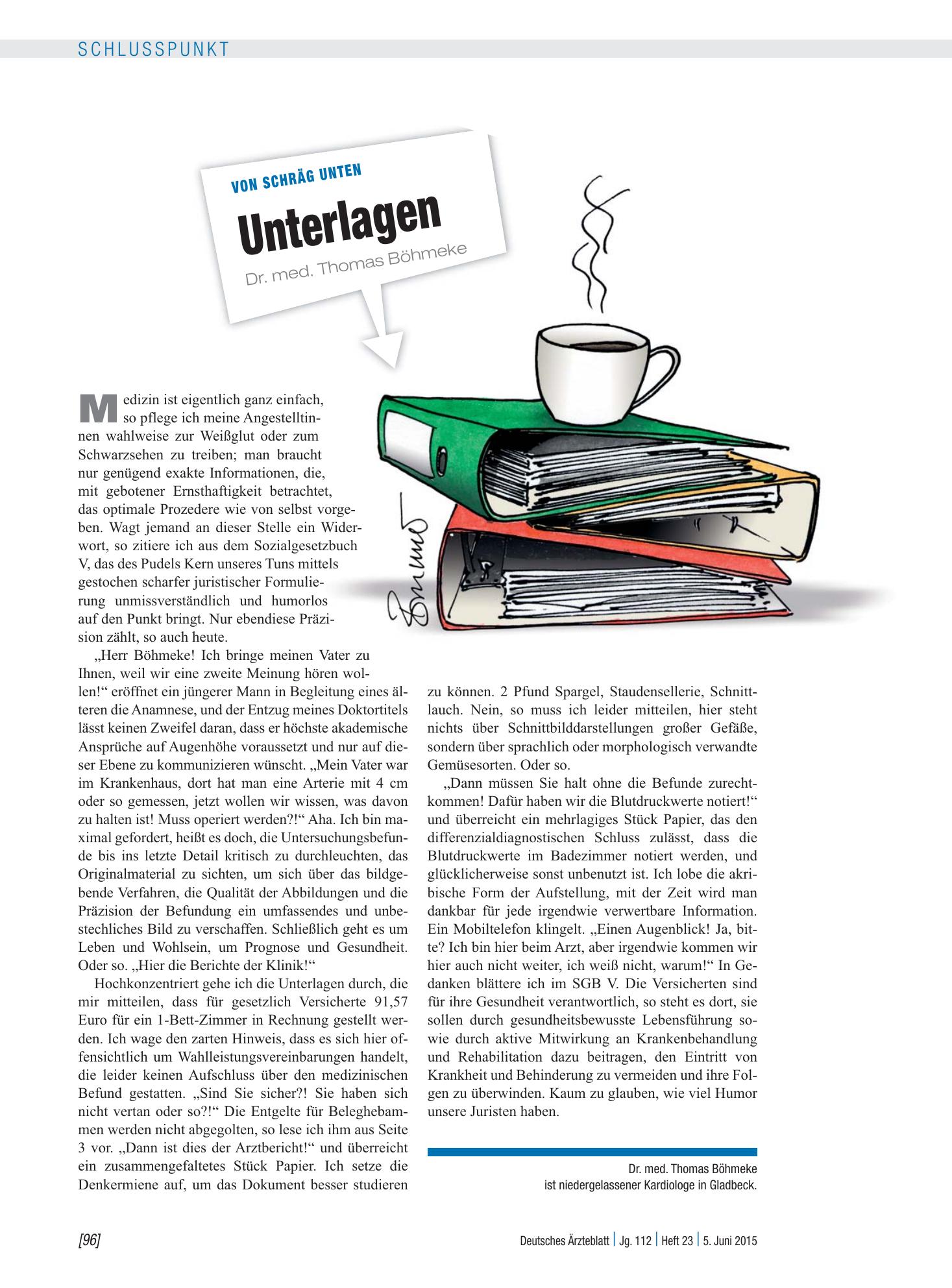 Vorschauseite 1: Von schräg unten: Unterlagen – Deutsches Ärzteblatt