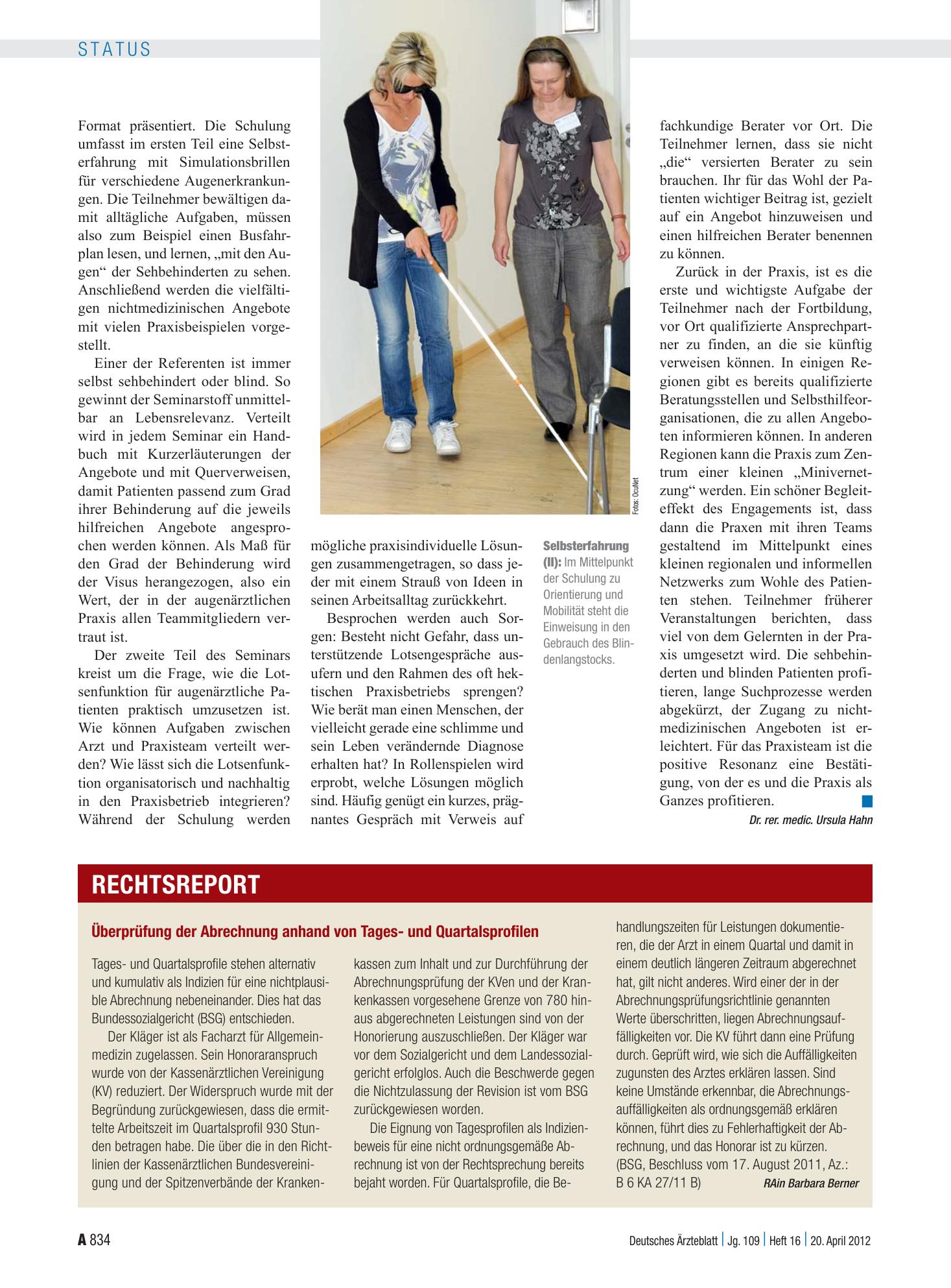 Vorschauseite 1: Überprüfung der Abrechnung anhand von Tages- und Quartalsprofilen – Deutsches Ärzteblatt