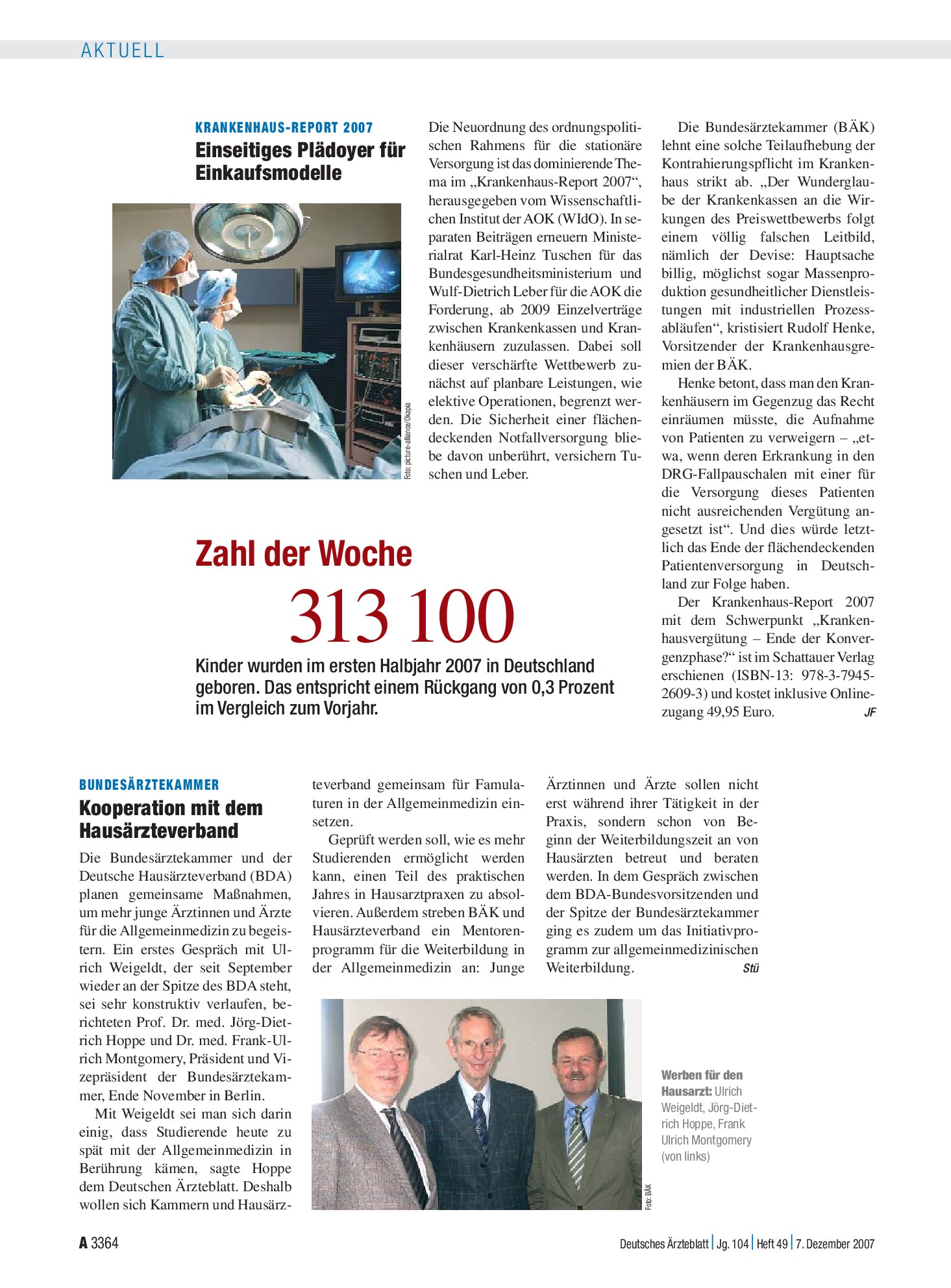 Vorschauseite 1: Zahl der Woche – Deutsches Ärzteblatt