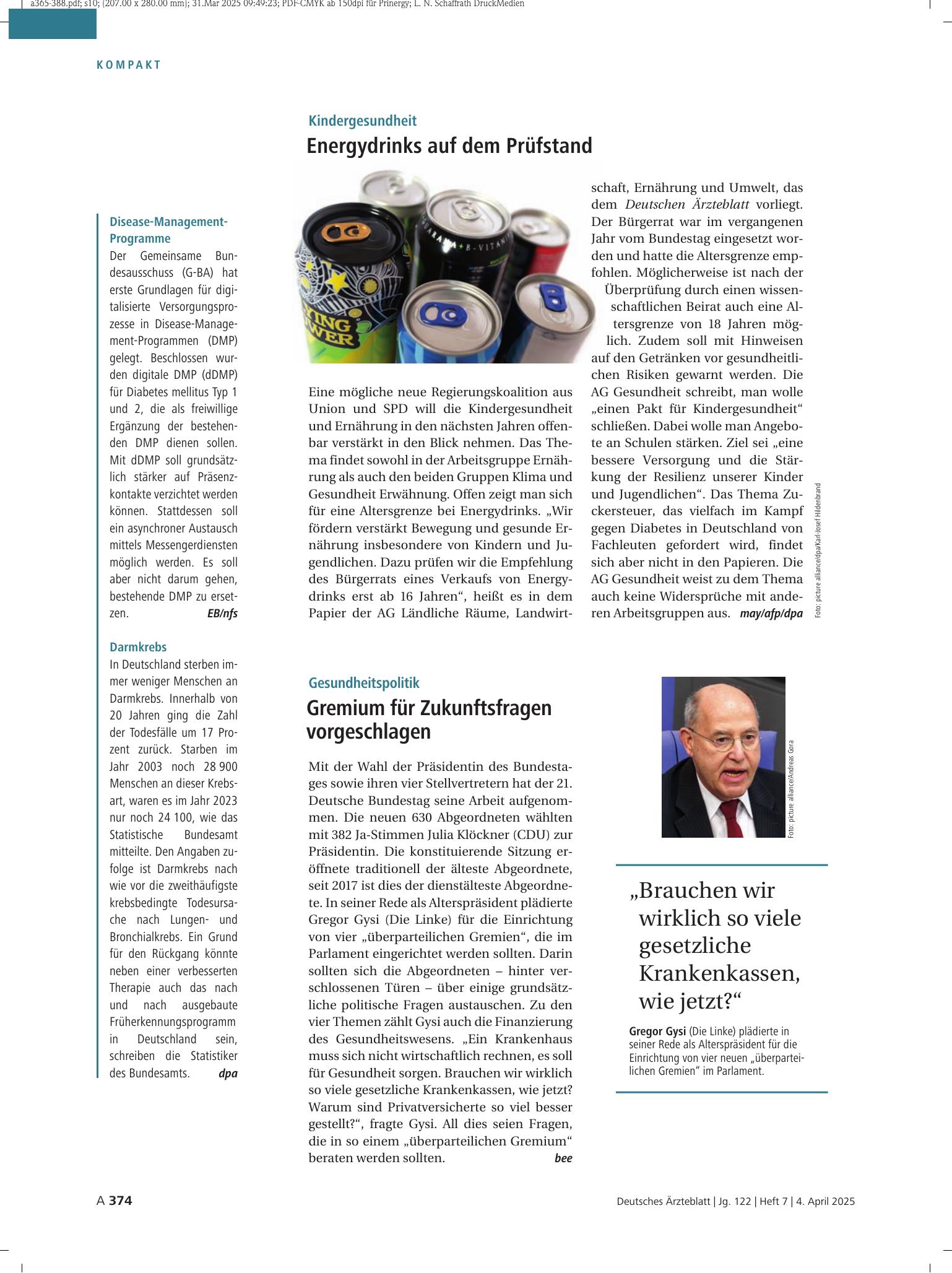 Vorschauseite 1: Zitat – Deutsches Ärzteblatt