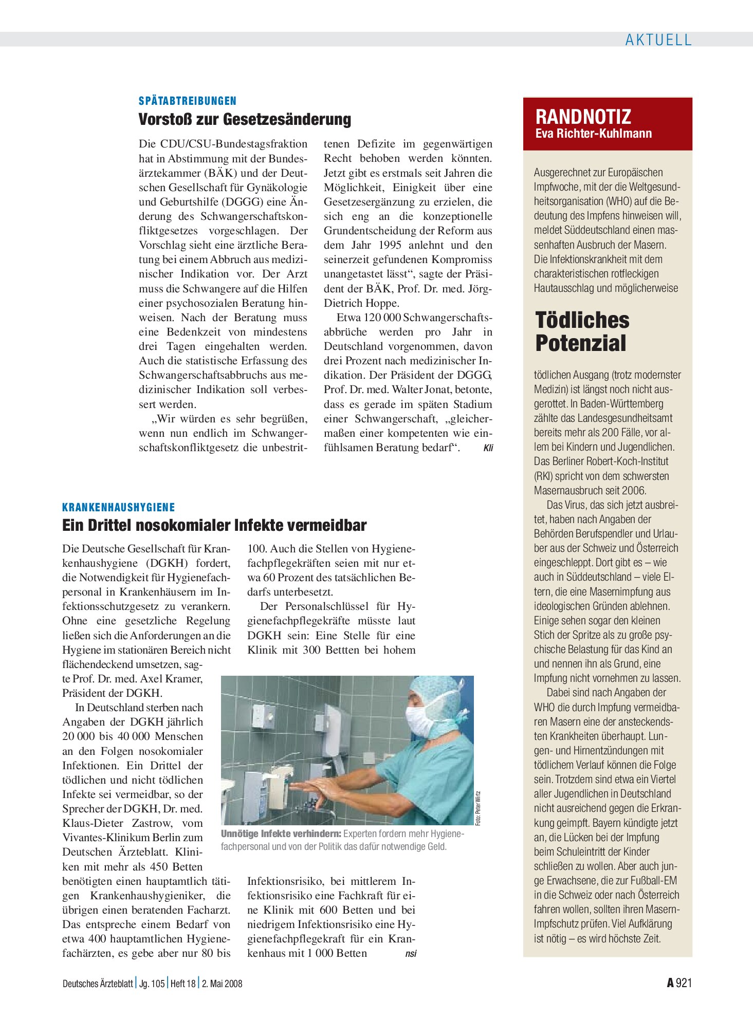 Vorschauseite 1: Randnotiz: Tödliches Potenzial – Deutsches Ärzteblatt