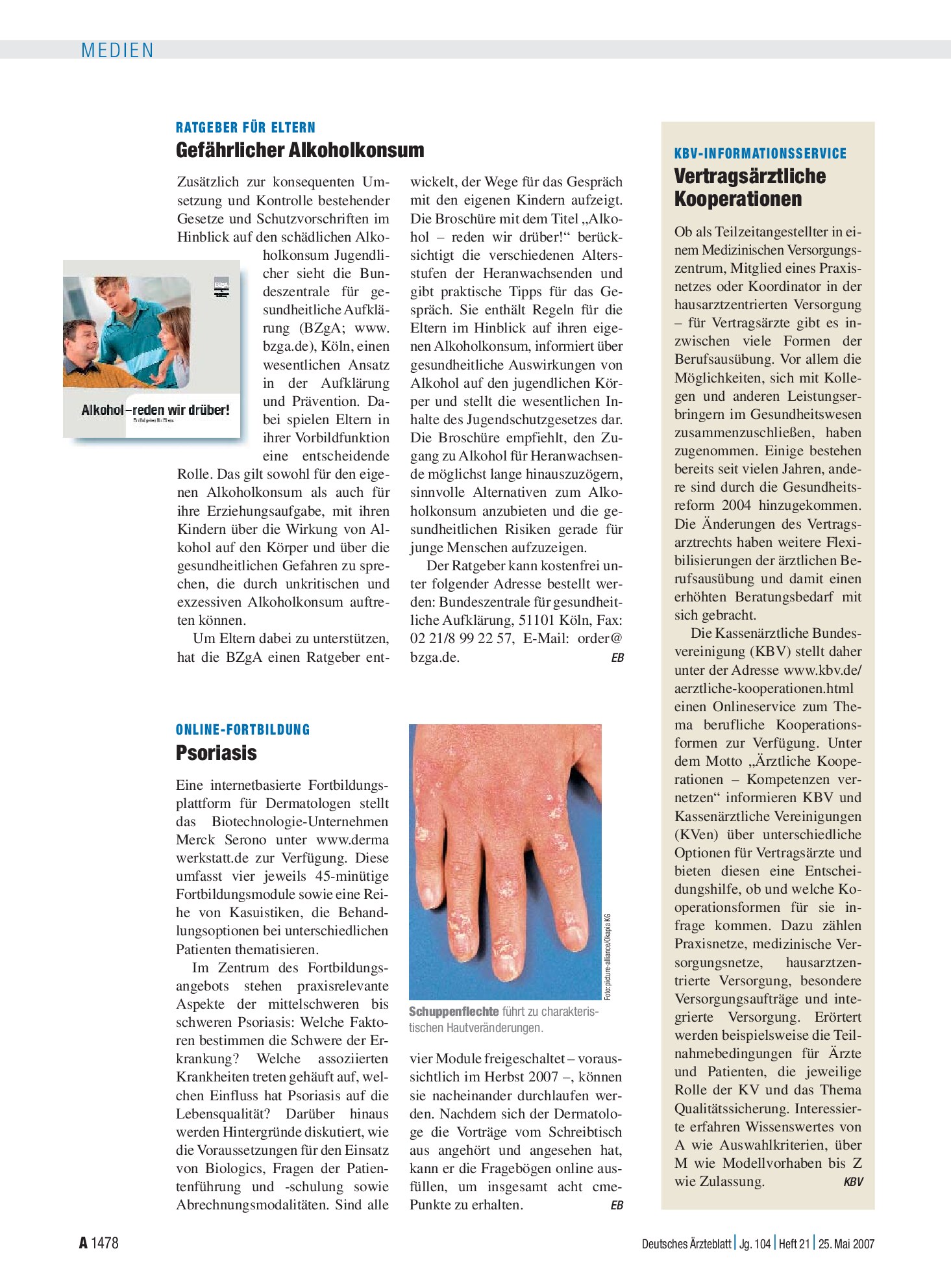 Vorschauseite 1: Online-Fortbildung: Psoriasis – Deutsches Ärzteblatt