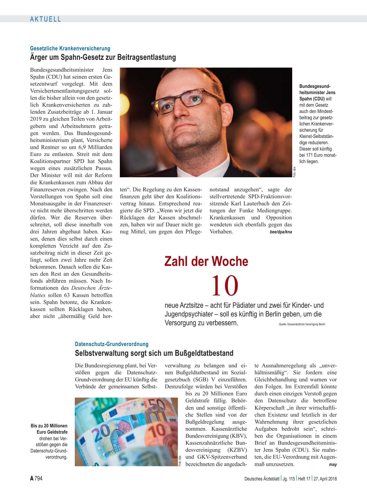 Vorschauseite 1: Zahl der Woche 10 – Deutsches Ärzteblatt