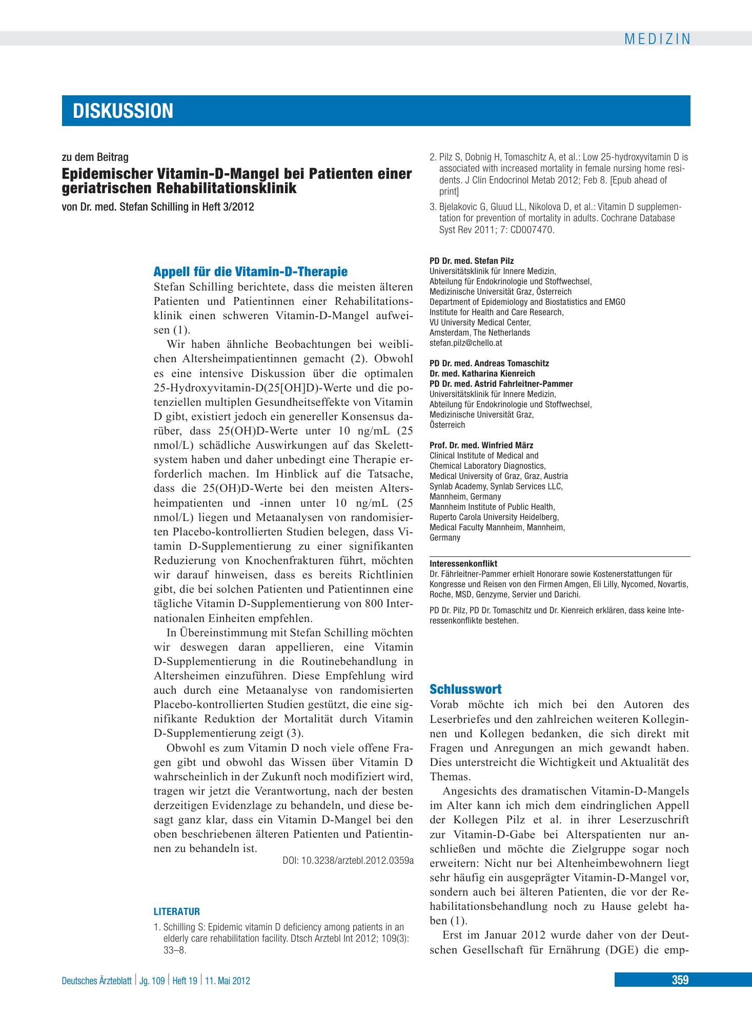Vorschauseite 1: Schlusswort – Deutsches Ärzteblatt