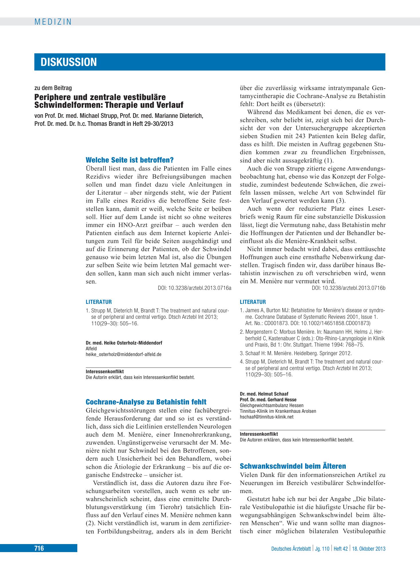 Vorschauseite 1: Schwankschwindel beim Älteren – Deutsches Ärzteblatt