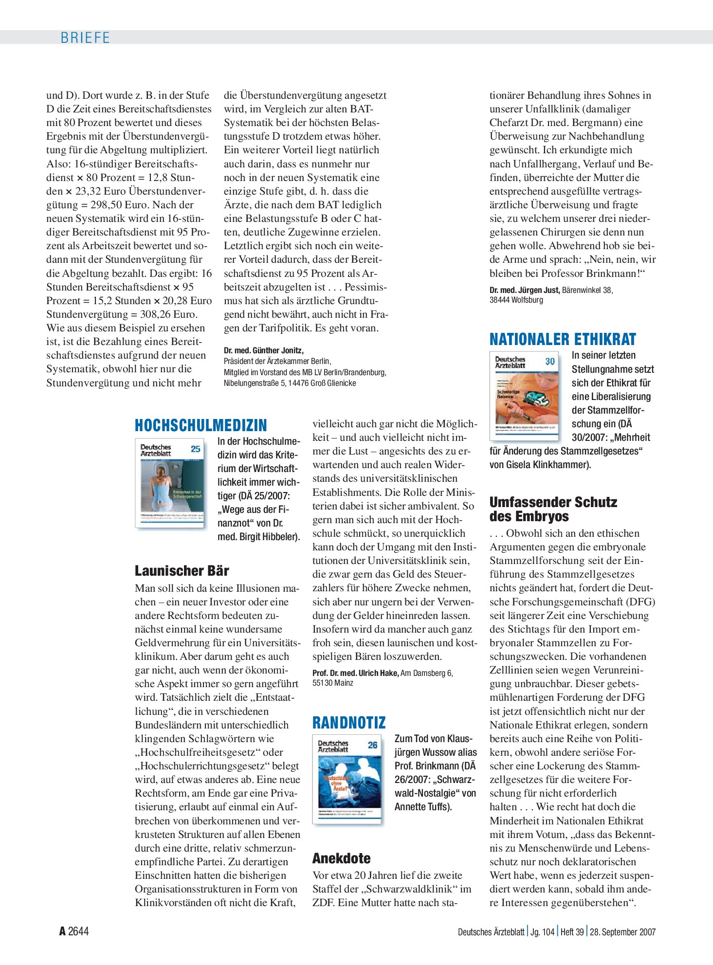 Vorschauseite 1: Randnotiz: Anekdote – Deutsches Ärzteblatt