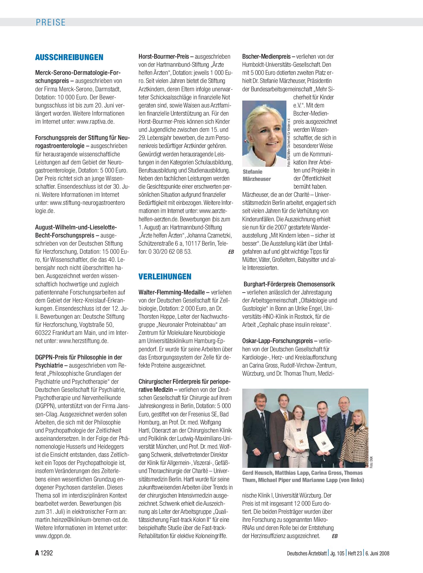 Vorschauseite 1: Ausschreibungen – Deutsches Ärzteblatt