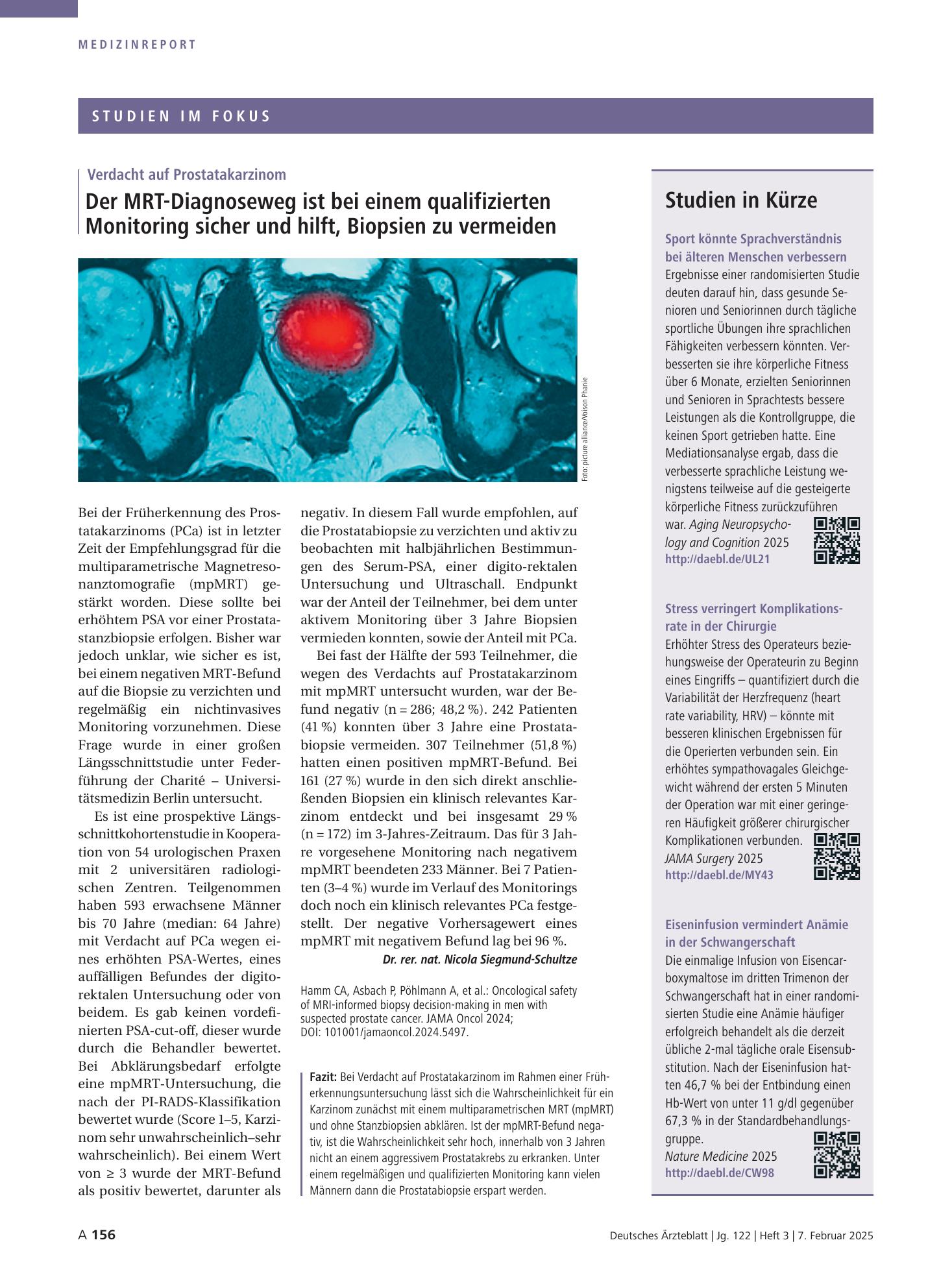 Vorschauseite 1: Studien in Kürze – Deutsches Ärzteblatt