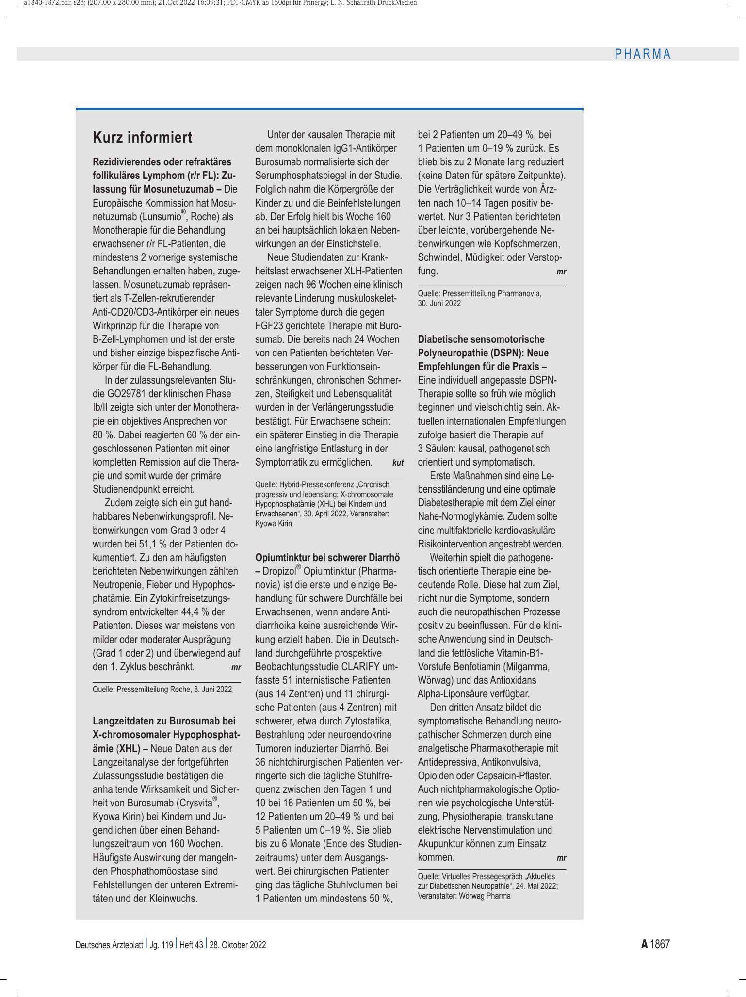 Vorschauseite 1: Kurz informiert – Deutsches Ärzteblatt