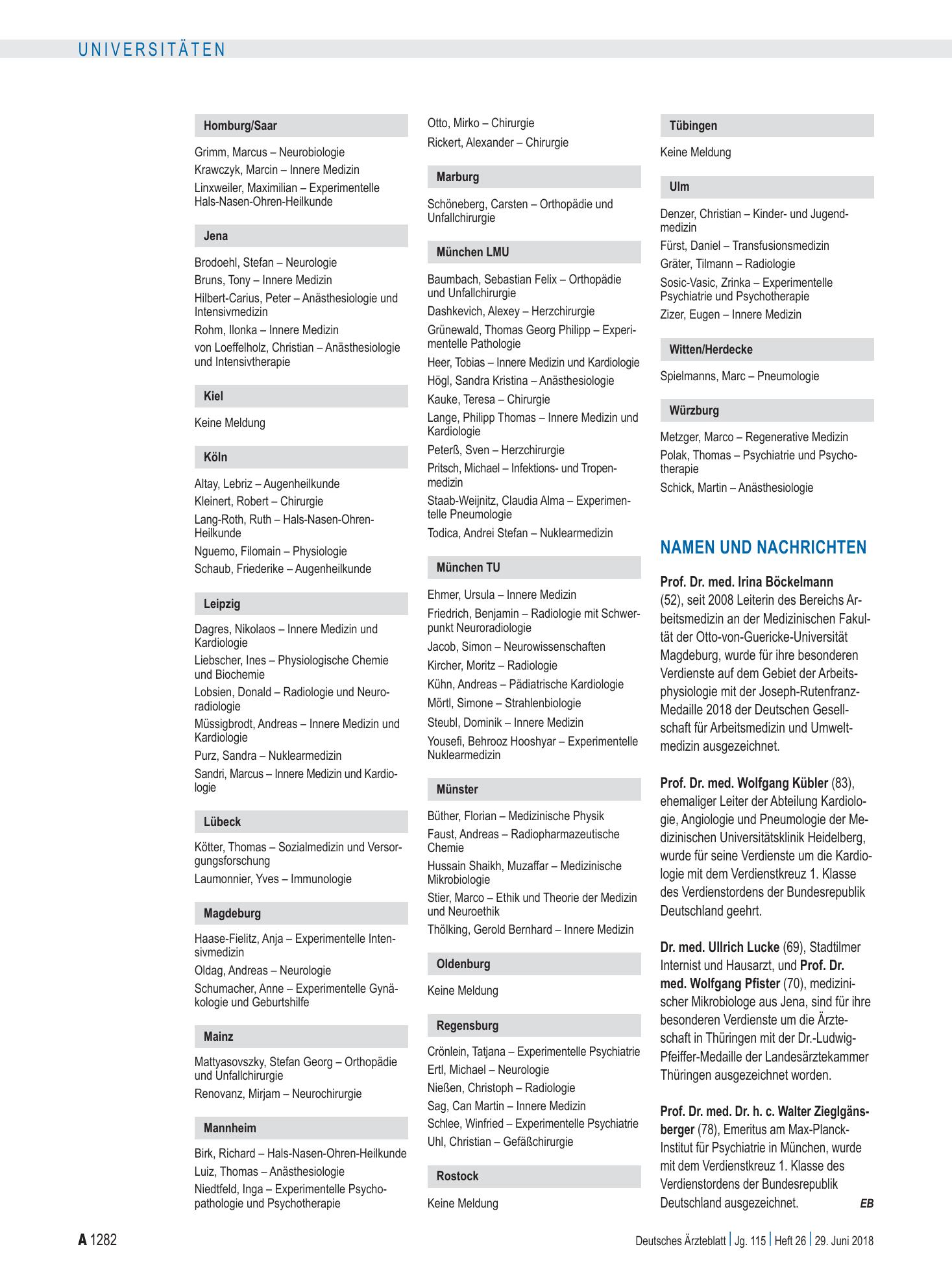 Vorschauseite 1: Aufgaben und Ämter – Deutsches Ärzteblatt